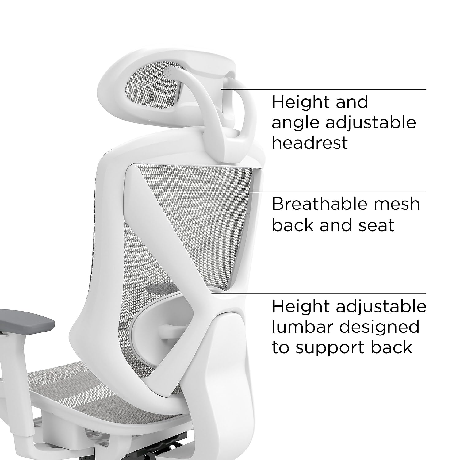 Union & Scale Flexfit Dexley Ergonomic Mesh Swivel Task Chair with Adjustable Lumbar Support - Gray Office Chair for Home & Workspace (UN61365) | Perfect for Long Hours of Computer Work, Gaming & Remote Office Setup