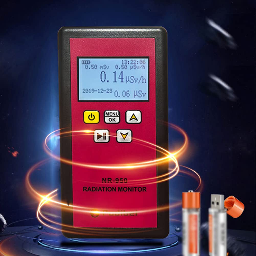 NR-950 Portable Nuclear Radiation Detector with LCD Display - Geiger Counter for Home & Emergency Use, Triple Alarm (Sound/Vibration/Light) | Radiation Tester for Household Safety, Travel, and Disaster Preparedness