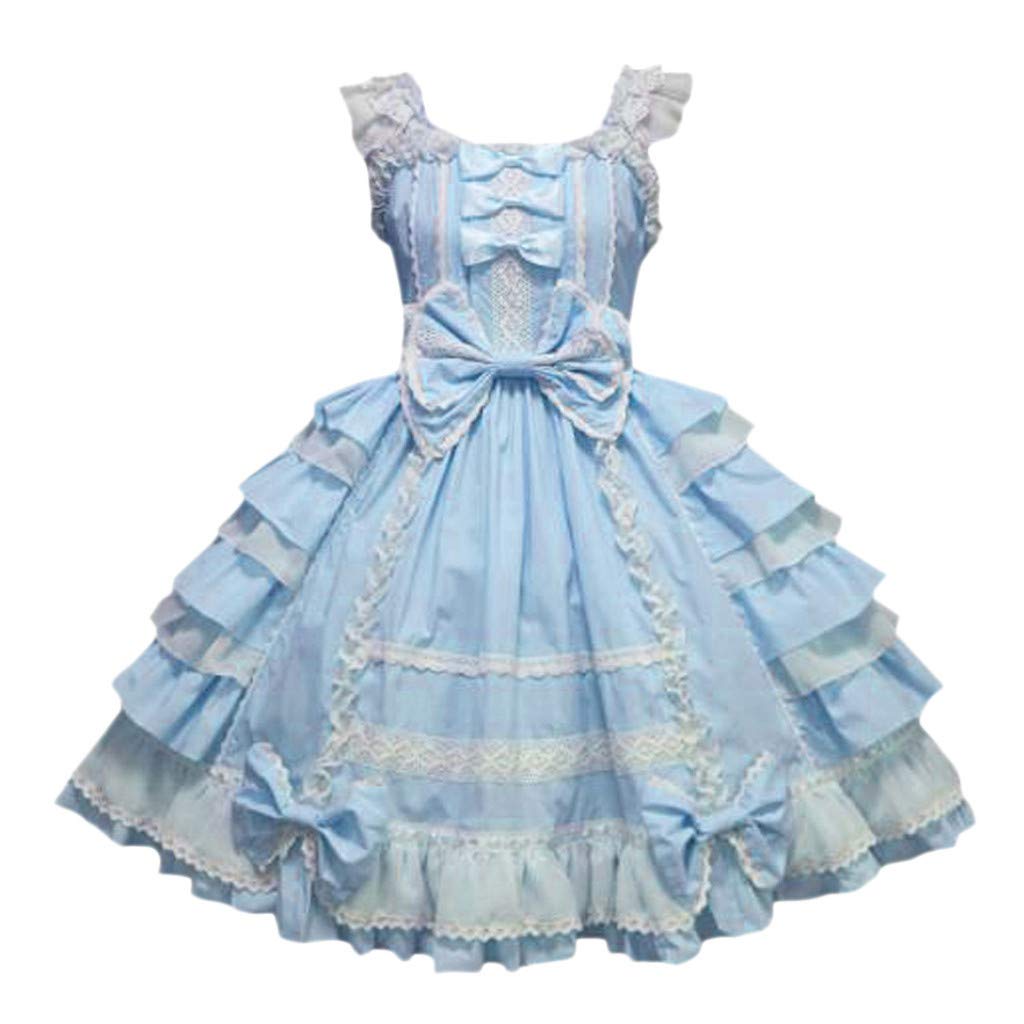 Elegant Princess Dress for Women - Sleeveless Rococo Lolita Costume with Ruffles | Perfect for Halloween, Anime Cosplay, Tea Parties & Renaissance Fairs