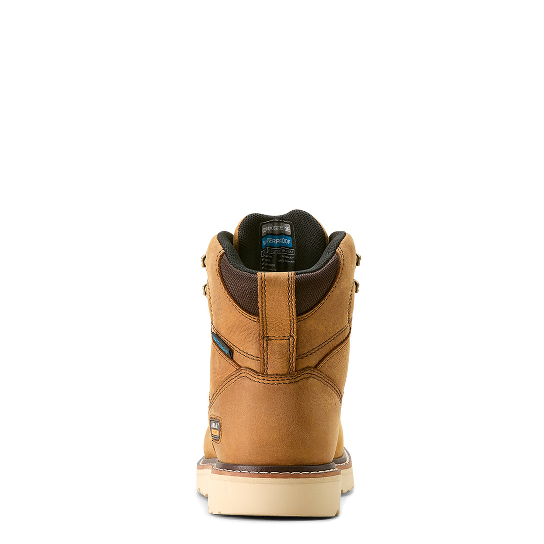 Women's Waterproof Composite Toe Work Boots - Rebar Wedge Moc Toe Safety Shoes for Construction, Outdoor & Industrial Work (Brown)