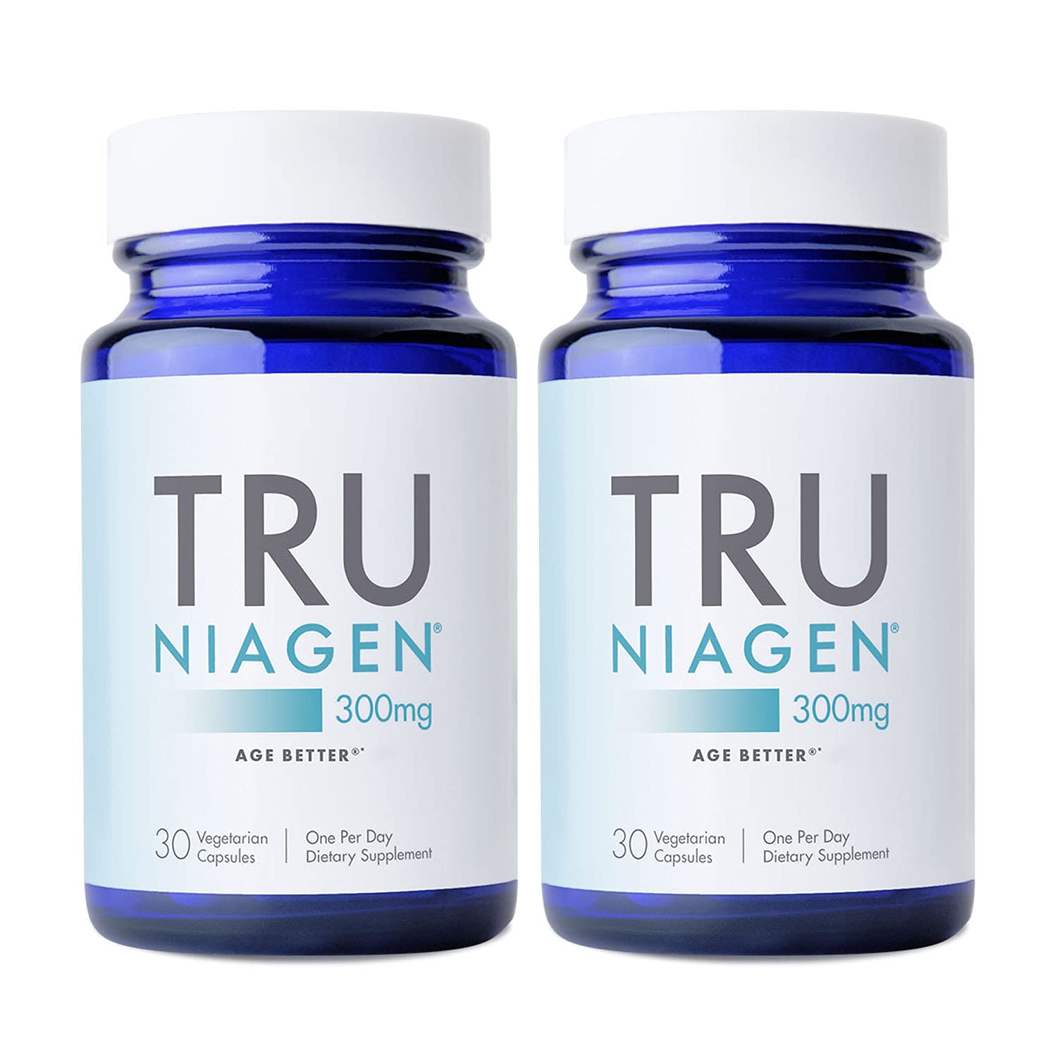TRU NIAGEN Patented NAD+ Booster Supplement - 300mg Nicotinamide Riboside (NR) for Anti-Aging & Cellular Renewal | Supports Brain, Muscle & Energy Metabolism | 30-Day Supply (2 Bottles) | Ideal for Active Lifestyles & Healthy Aging