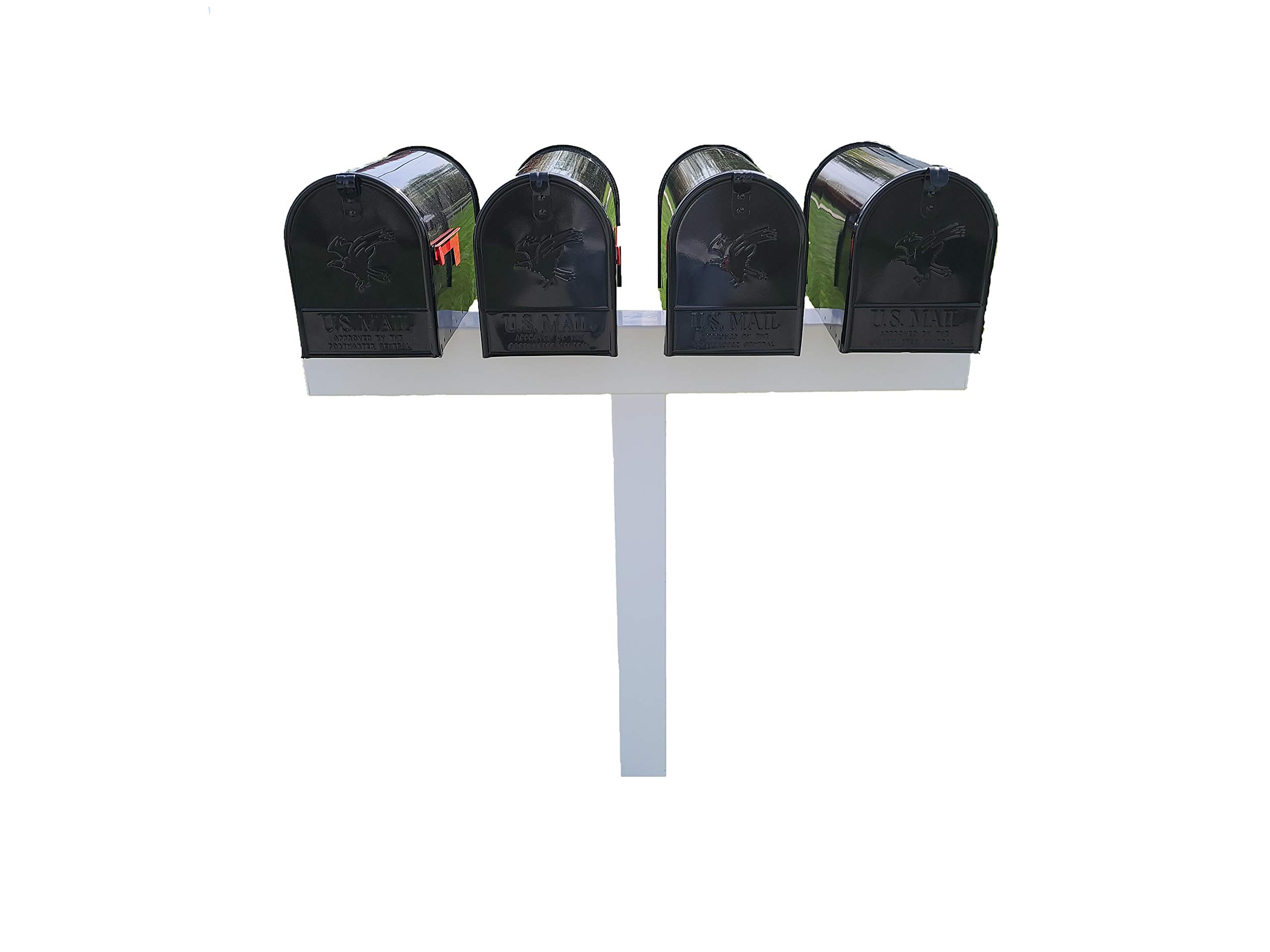 4L 42-in x 45-in White Vinyl Mailbox Post Sleeve - Durable Weatherproof Cover for Mailbox Posts (Mailbox Not Included) - Perfect for Residential, Commercial & Rural Mailbox Protection