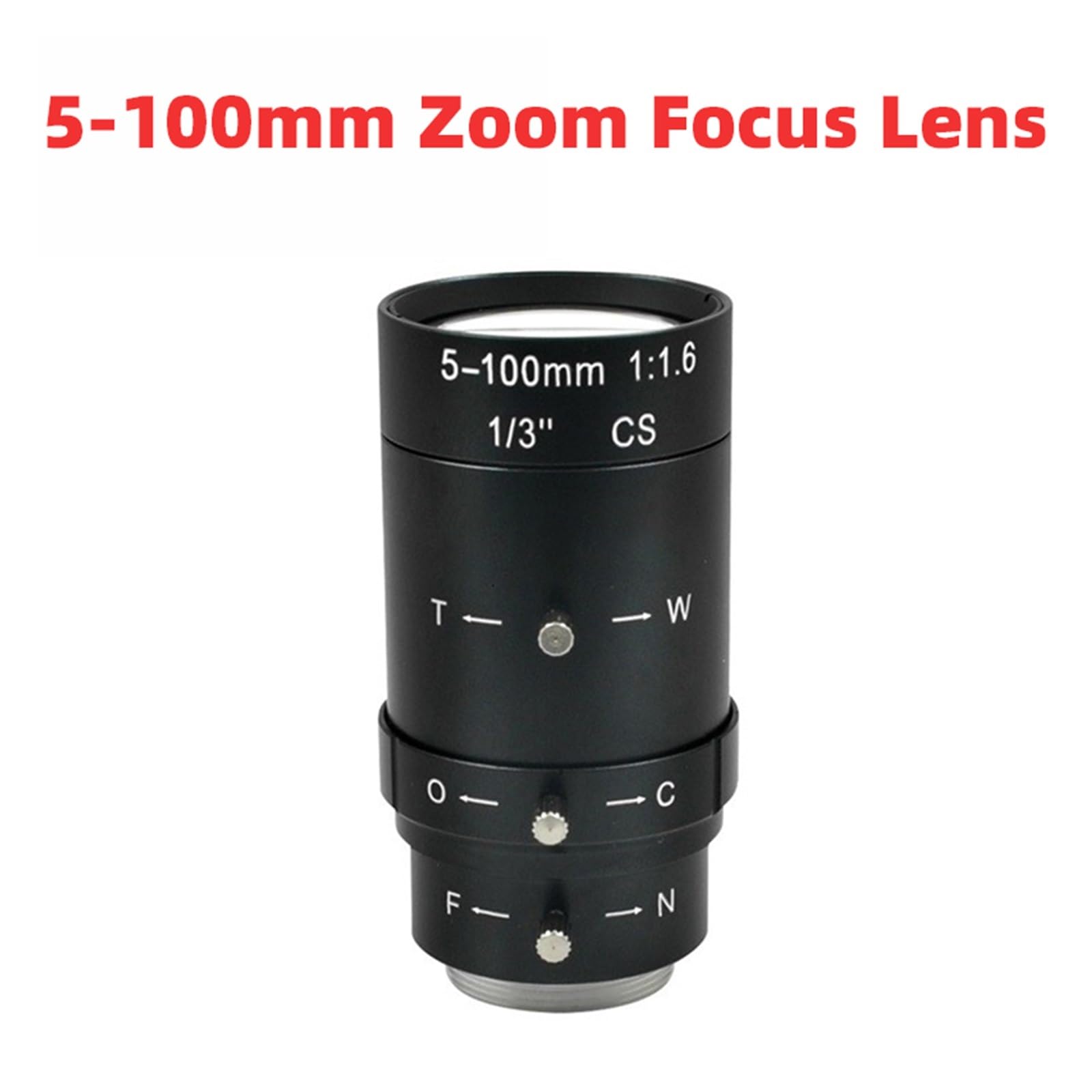 5-100mm Manual Iris Zoom Lens for CCTV & Industrial Machine Vision Cameras - 1080P HD, CS Mount, Adjustable Magnification | Perfect for Surveillance Systems & Factory Automation