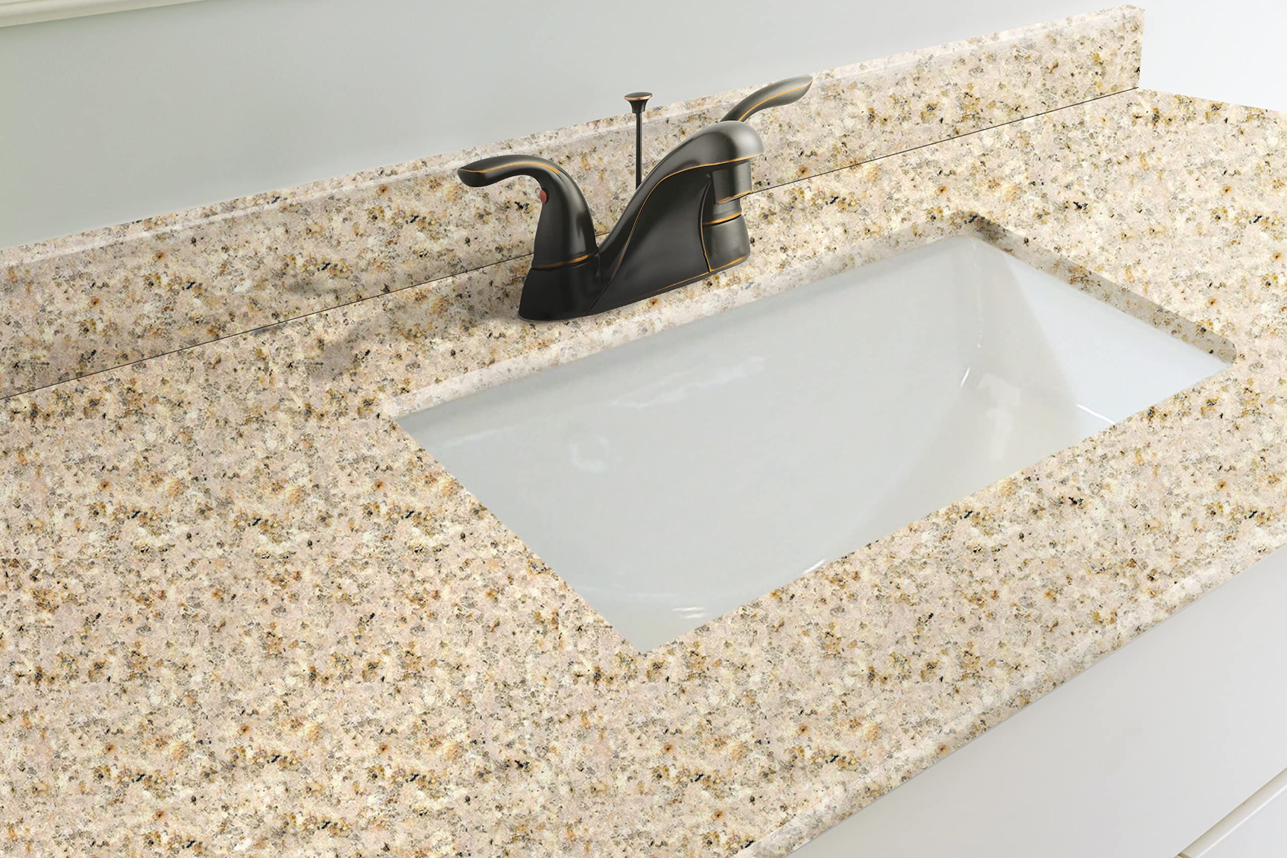 61 Inch Golden Sand Granite Bathroom Vanity Top by Design House – Perfect for Modern Master Bathrooms & Powder Rooms (Model 563239)