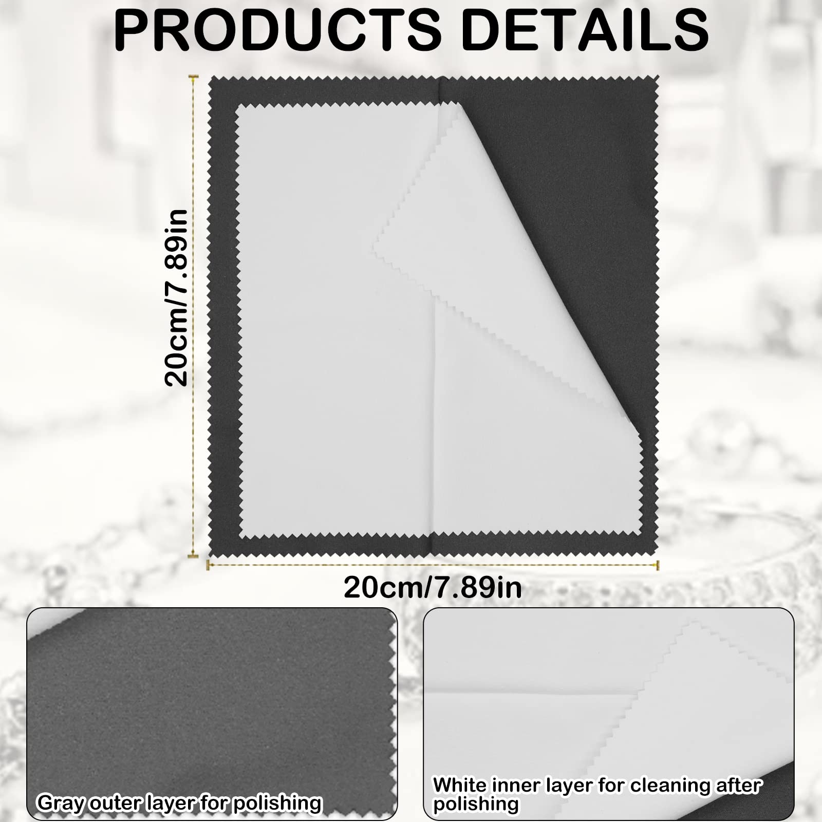 4Pcs Silver Polishing Cloths for Jewelry Cleaning - Double-Sided Polishing Cloths for Sterling Silver, Gold & Platinum Jewelry - Keep Your Jewelry Shining (Perfect for Rings, Necklaces, Bracelets & Watches)