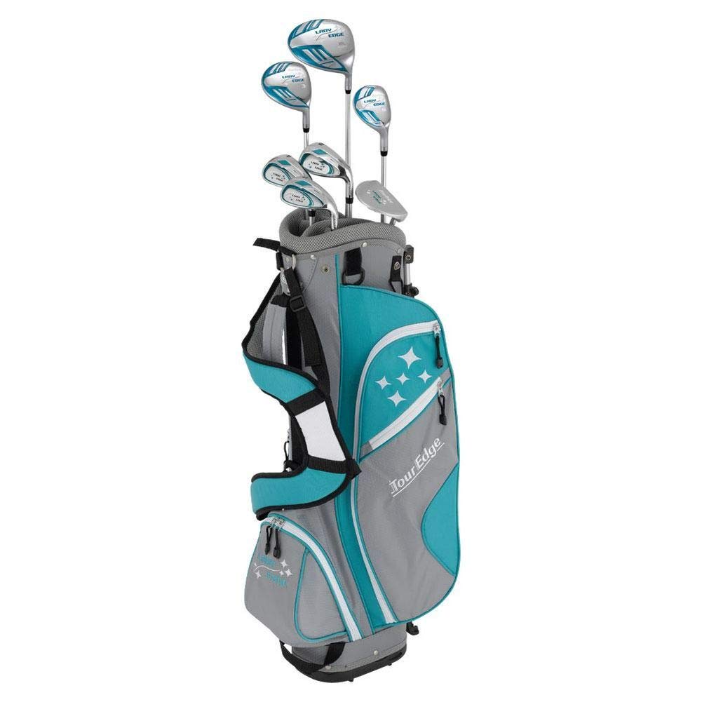 Tour Edge Golf LH Lady Edge Starter Set with Stand Bag for Left-Handed Women | Complete Golf Club Set for Beginners | Perfect for Driving Range & Course Practice