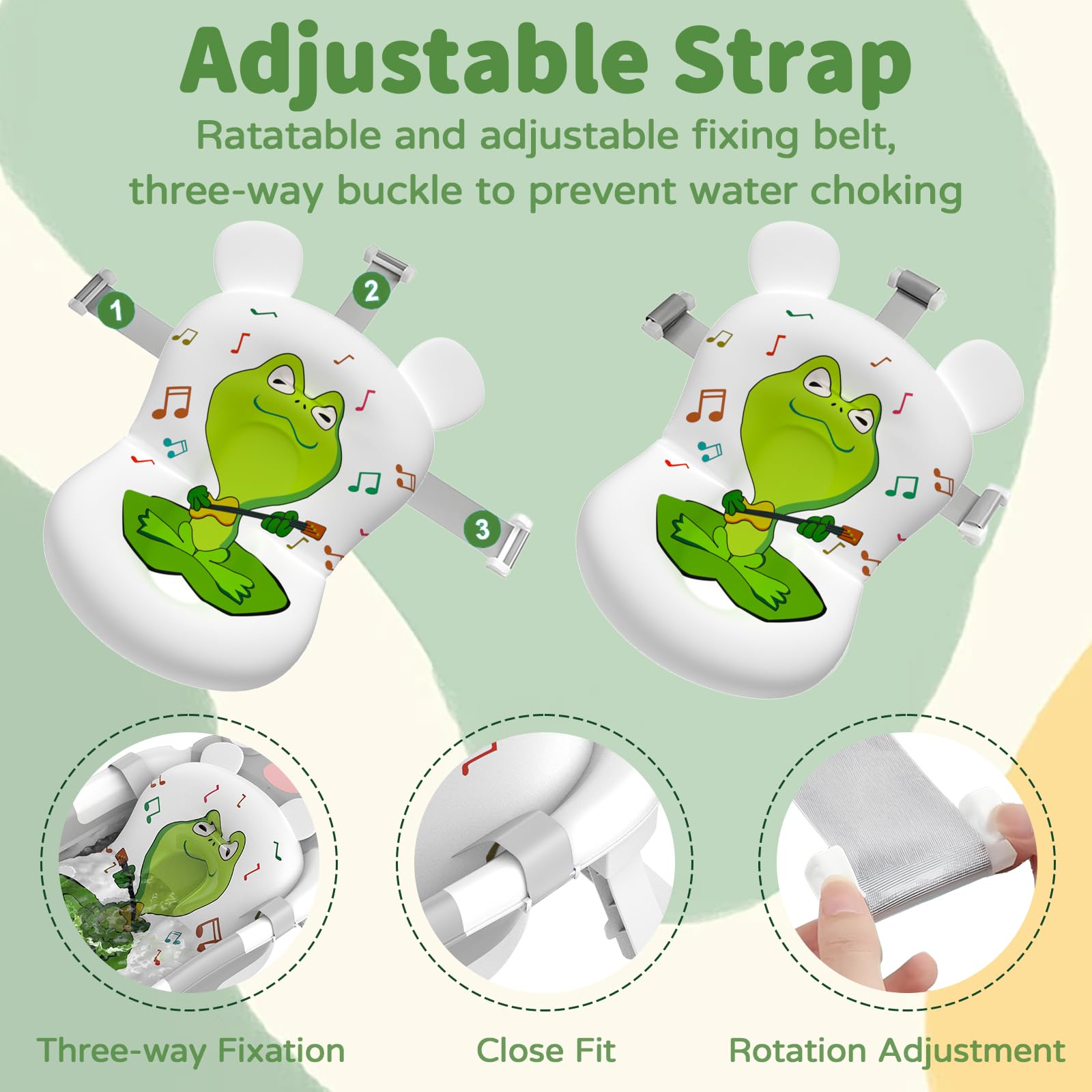 Baby Bathtub Pillow - Ergonomic & Space-Saving Bath Cushion for Newborns 0-12 Months, Soft Bathtub Pad for Safe & Comfortable Infant Bath Time - Perfect for Nursery, Home & Travel Use