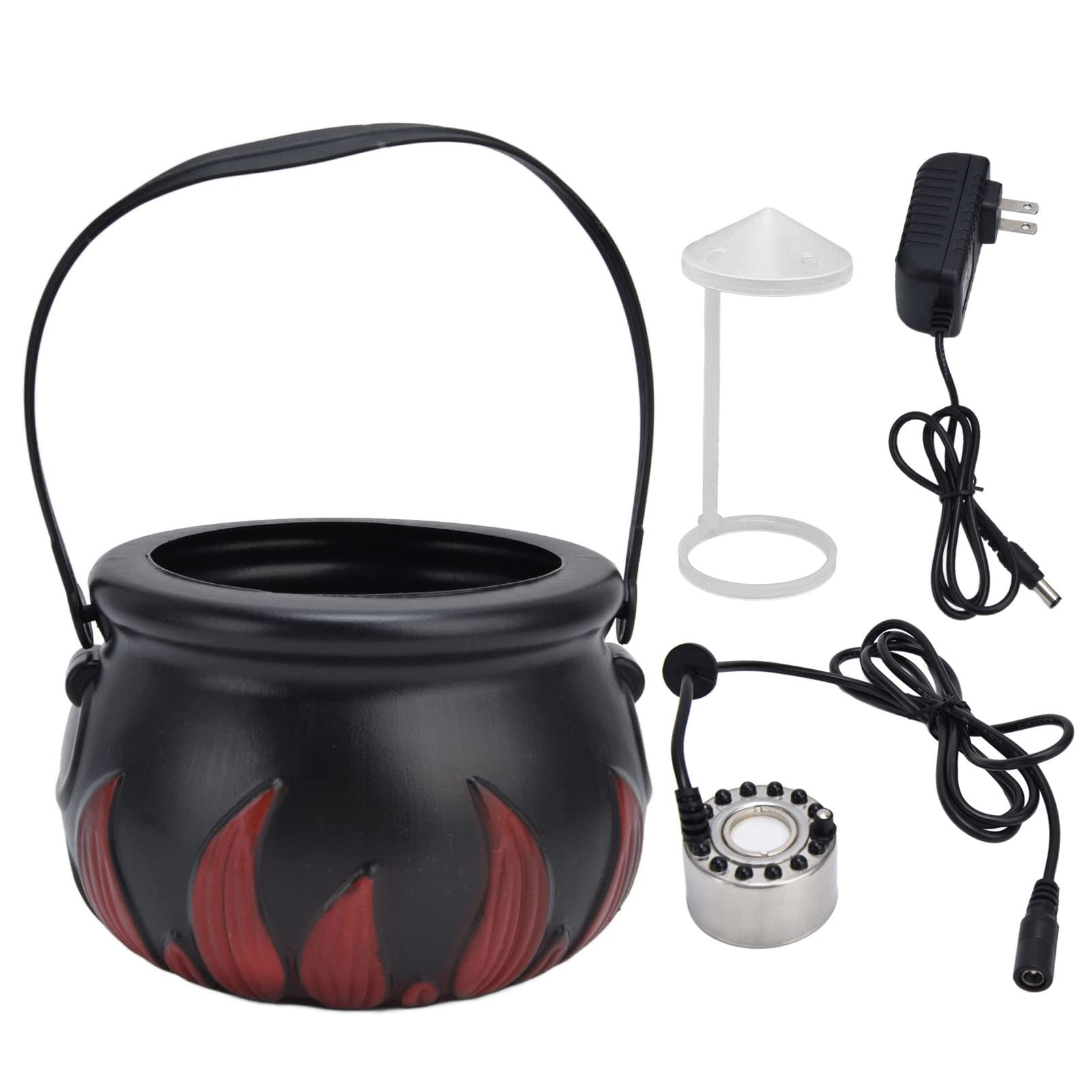 Halloween Fog Machine with Colorful LED Lights - 24V DC Decorative Atomizer for Parties, Haunted Houses & Festivals (Red Flame Effect) - Perfect for Halloween Decor, Fountain Displays & Themed Events