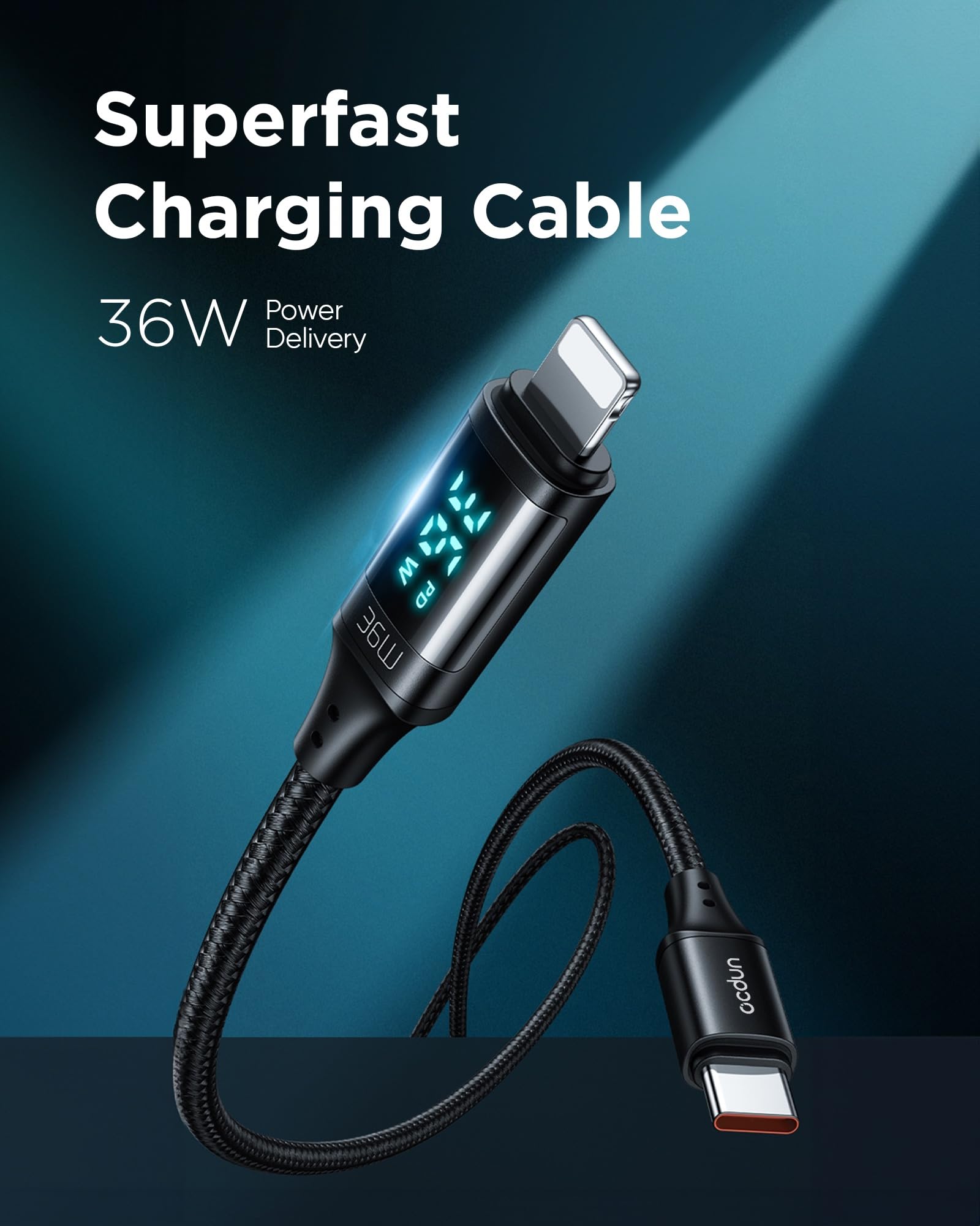 Premium 36W USB C to Lightning Cable Fast Charger - Nylon Braided iPhone Charging Cable Compatible with iPhone 14/13/12/11/XS/8/SE, AirPods & iPad - Perfect for Home, Office & Travel Charging