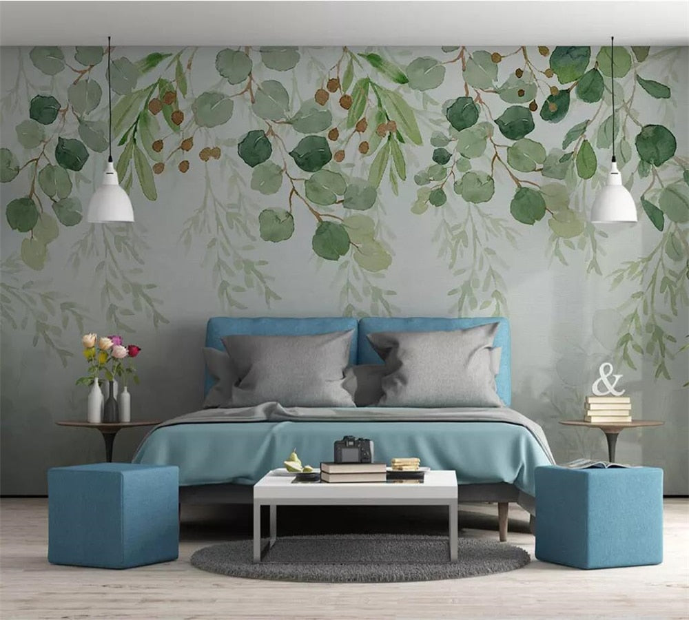 Eucalyptus Wallpaper - Natural Botanical Peel and Stick Wallpaper for Bedroom, Living Room, Bathroom | Eco-Friendly Self-Adhesive Removable Wall Decor for Home & Office