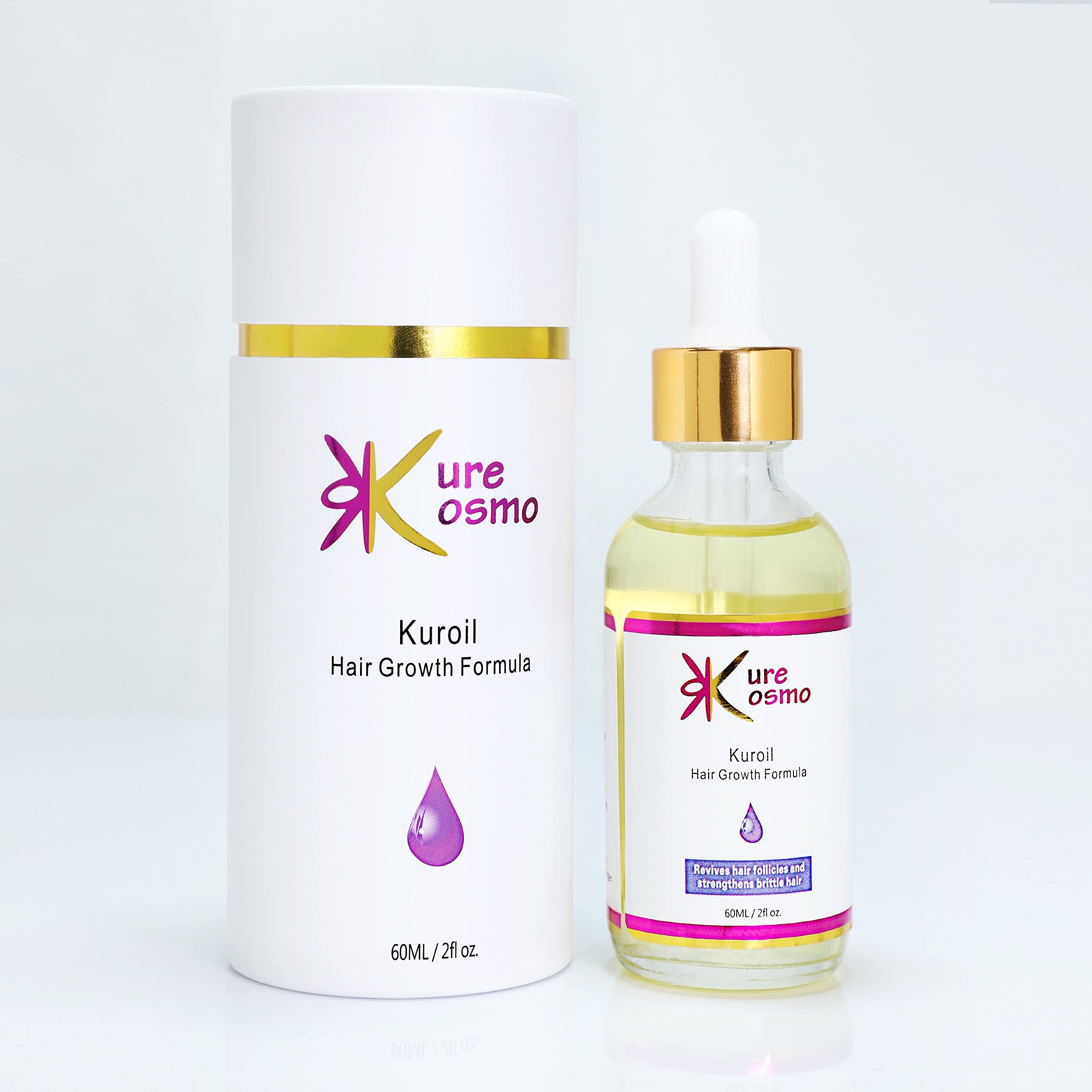 BRIRILINE Kure Kosmo Kuroil Hair Growth Formula - 100% Pure & Natural, Fast Hair Regrowth Treatment for Men & Women, Thickening & Restoring Damaged Hair, 50ml - Perfect for Daily Scalp Massage & Hair Care Routine