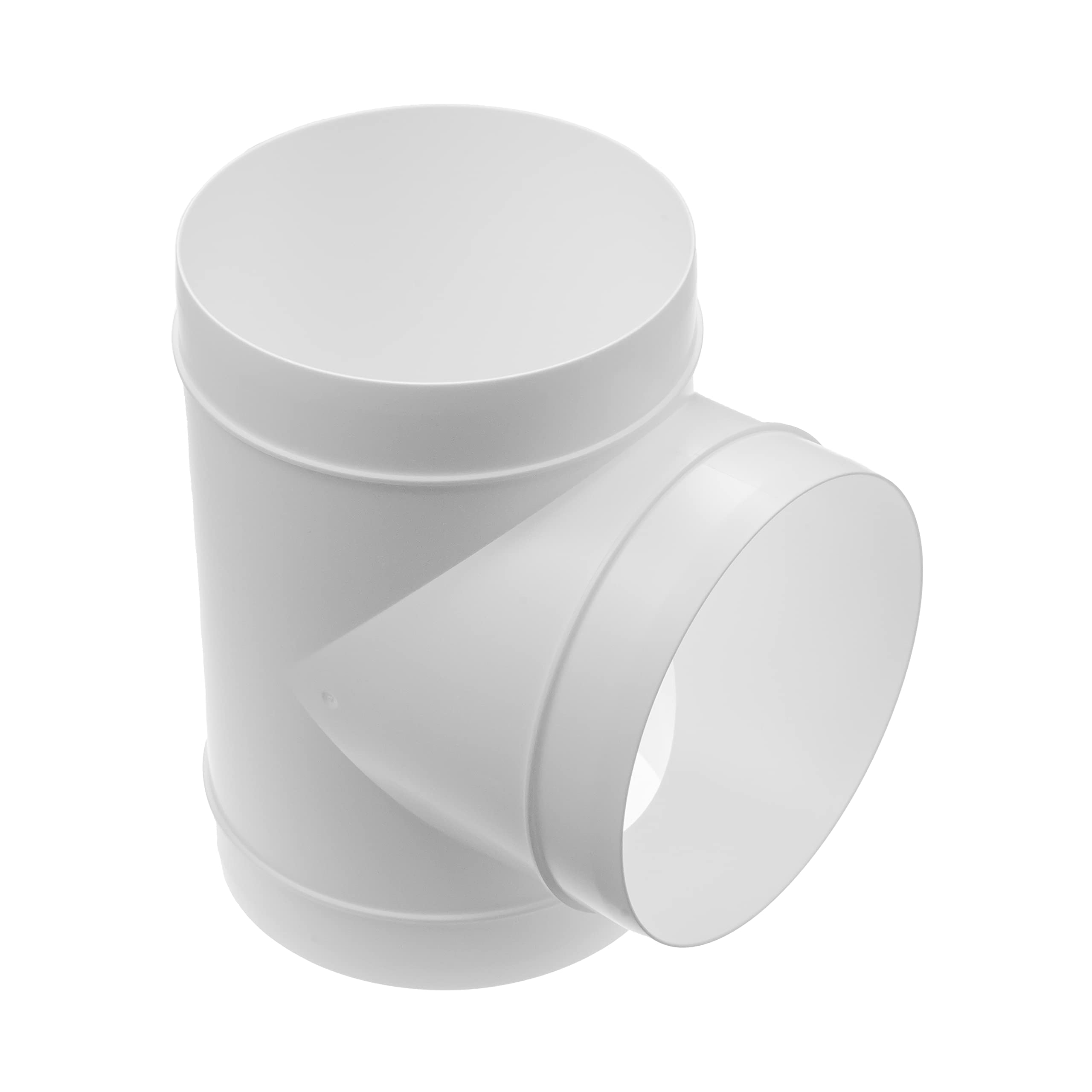 6 Inch ABS Plastic 3-Way T-Shaped Hose Connector Splitter - Dryer Vent Adapter for Round Pipe & Channel Ventilation Systems | Perfect for Laundry Room, HVAC & Industrial Ductwork