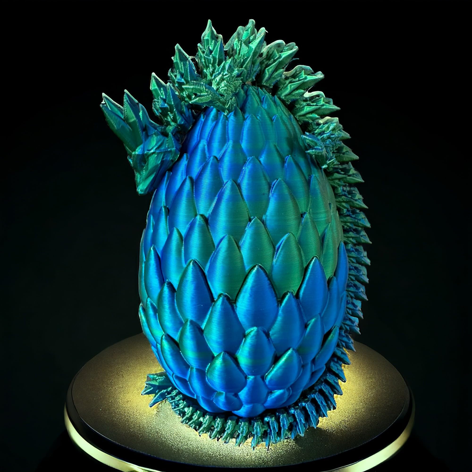 3D Printed Dragon Egg Fidget Toy with Gift Box - Stress Relief Sensory Toy for Autism & ADHD, Articulated Dragon Desk Toy for Easter Basket, Kids & Adults (Green) - Perfect for Home, Office & Classroom Use