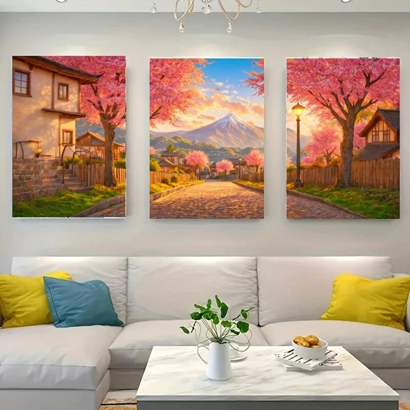 3-Piece Cobbl Metal Print Wall Art - Scenic Landscape Canvas Ready to Hang - Perfect for Living Room, Bedroom & Office Decor