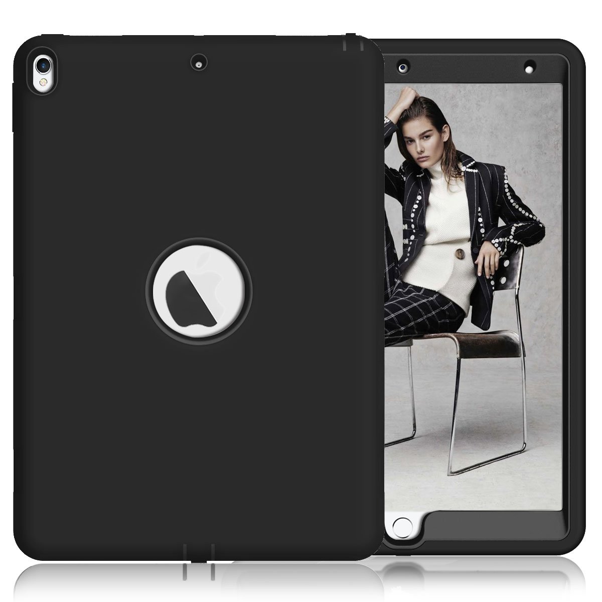 ZERMU 3-in-1 Heavy Duty Shockproof Rugged Case for iPad Pro 10.5 Inch (2017 Model) - Silicone + Hard PC Bumper with High-Impact Protection | Perfect for Outdoor, Travel & Daily Use