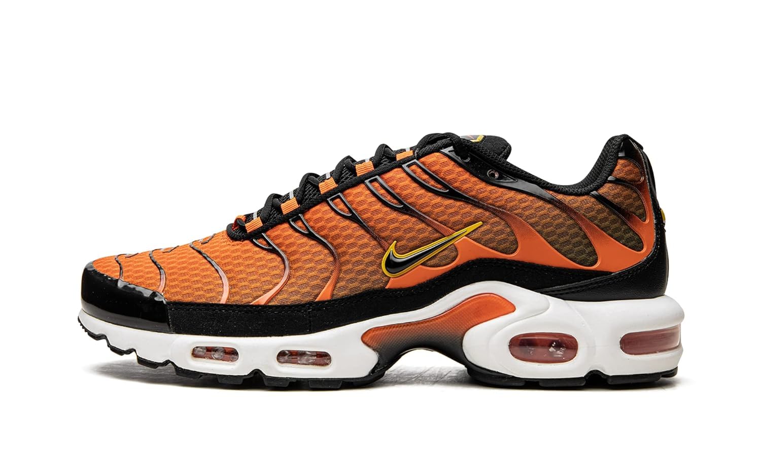 Nike Men's Air Max Plus Running Shoes - Safety Orange/University Gold - Size 11.5 | Comfortable Cushioned Sneakers for Jogging, Gym Workouts & Casual Wear
