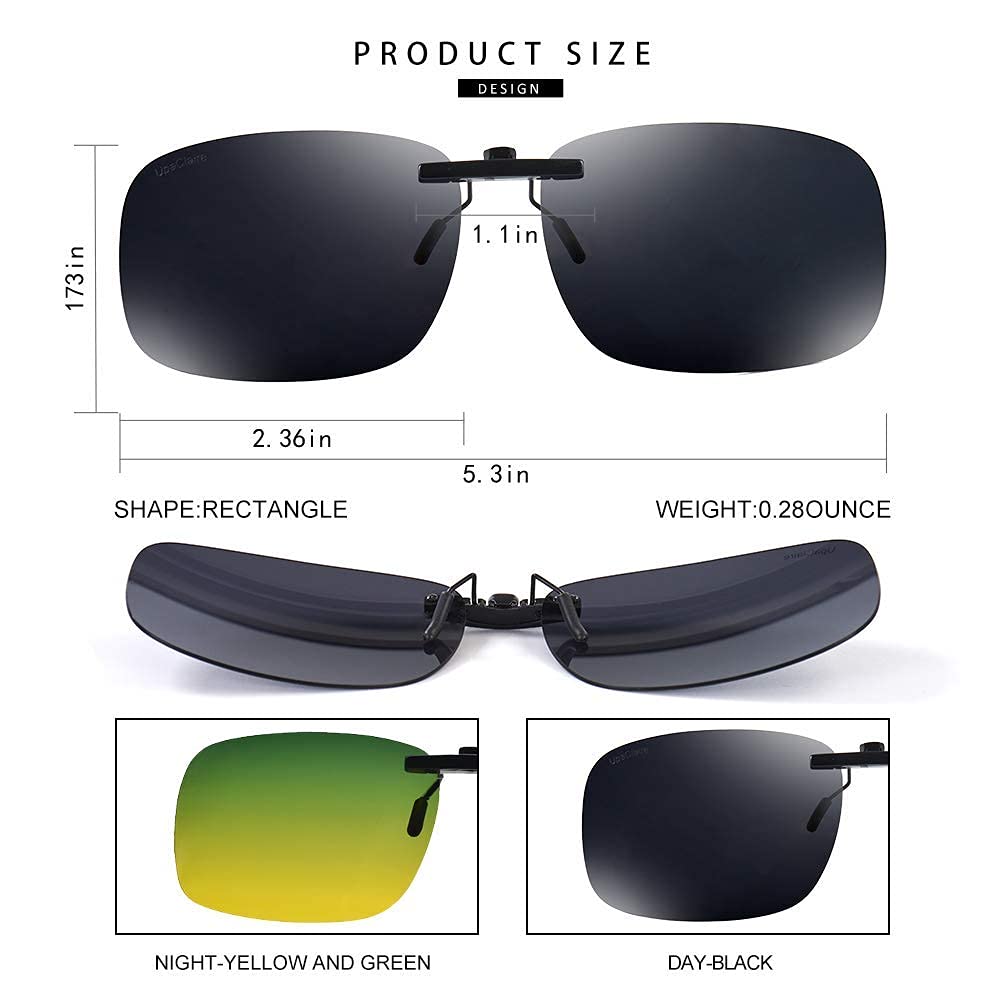 Stylish Sunglasses & Night Driving Glasses Bundle with Slim Hard Shell Case - Ultra Lightweight Retro Flat Glasses Storage Box for Outdoor Activities, Night Driving & Travel Accessories