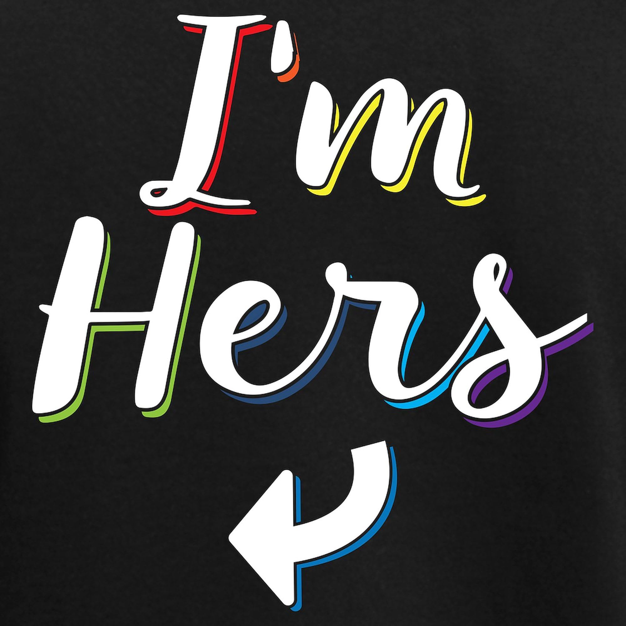 I'm Hers Gay Pride Women's Dark Pajamas - LGBTQ+ Novelty Sleepwear for Couples & Pride Events | Soft PJ Set for Women's Nightwear & Themed Parties