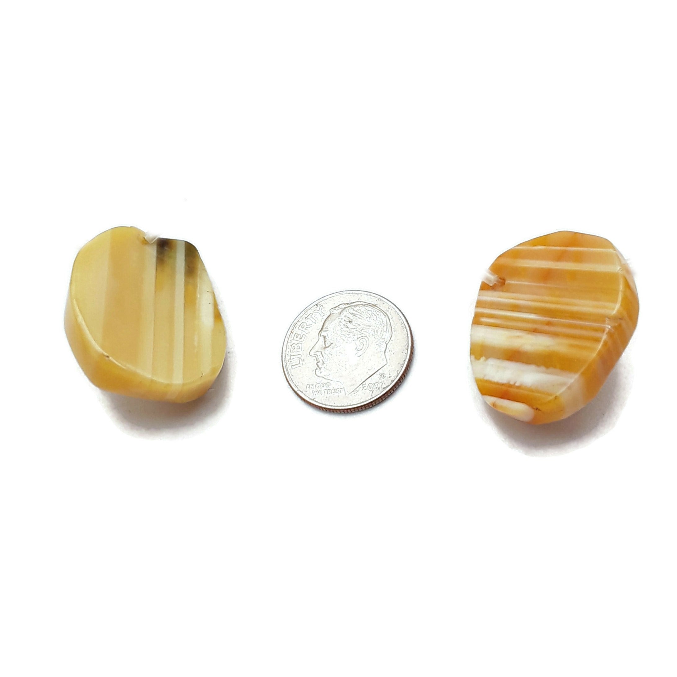 Natural Brown Agate Freeform Slab Beads - 15-25mm Irregular Slices - 15.5 Inch Strand for Jewelry Making, DIY Crafts & Healing Crystal Decor
