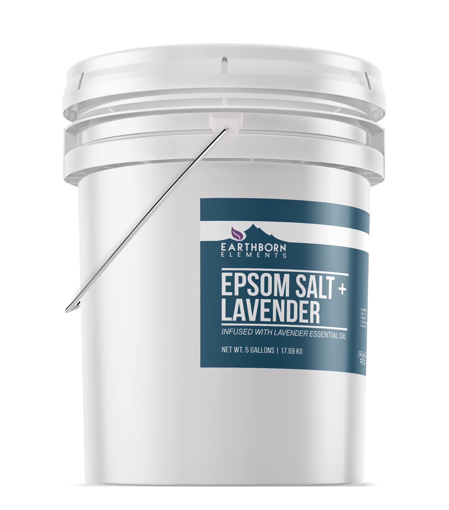 Earthborn Elements Pure & Undiluted Lavender Epsom Salt & Epsom Salt Bundle (5 Gallons Each) - Bulk Sizes for Relaxing Bath Soaks, Muscle Relief & Natural Cleaning