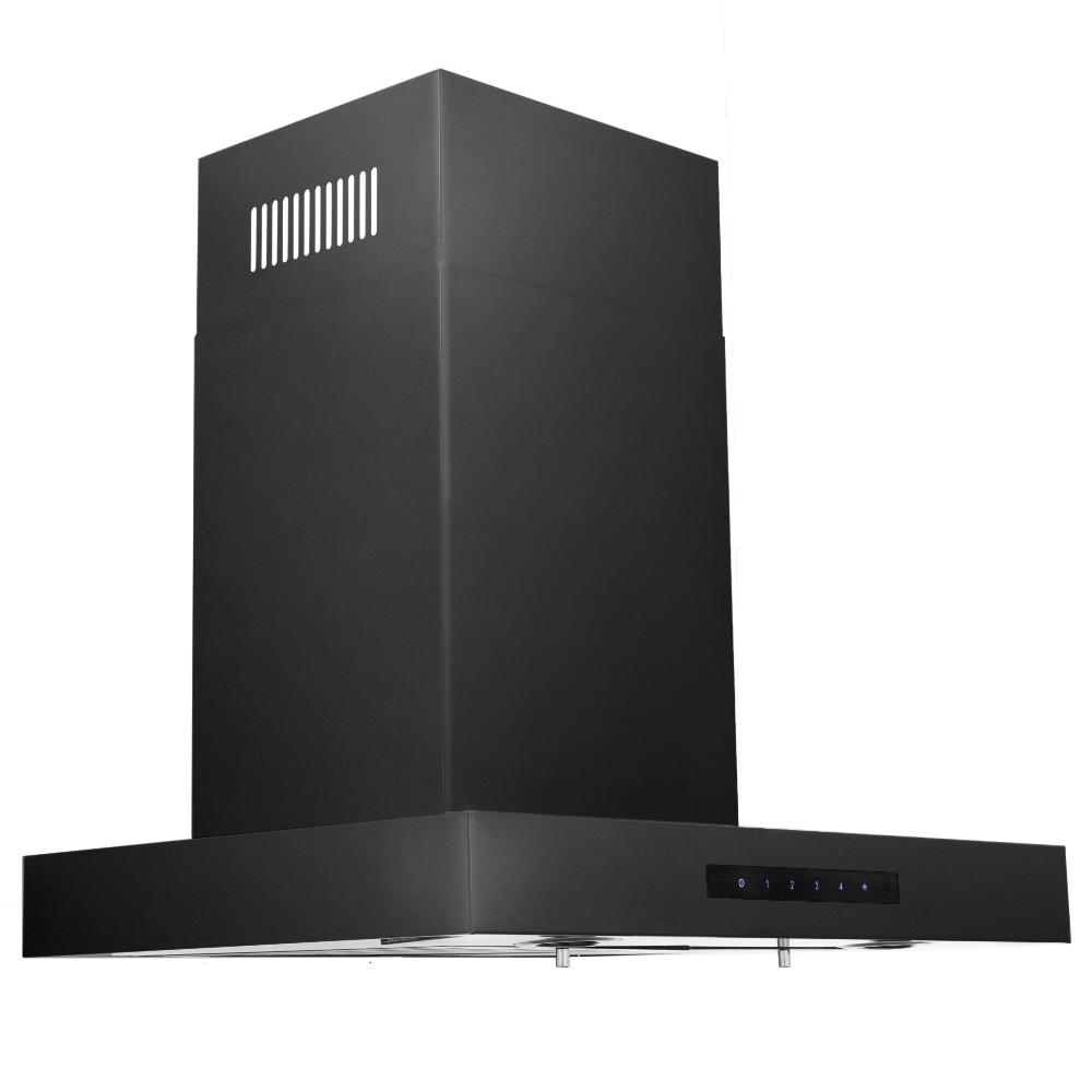 ZLINE BSKEN Black Stainless Steel Convertible Wall Mount Range Hood - Powerful Kitchen Ventilation for Gas Stoves & Cooking Areas
