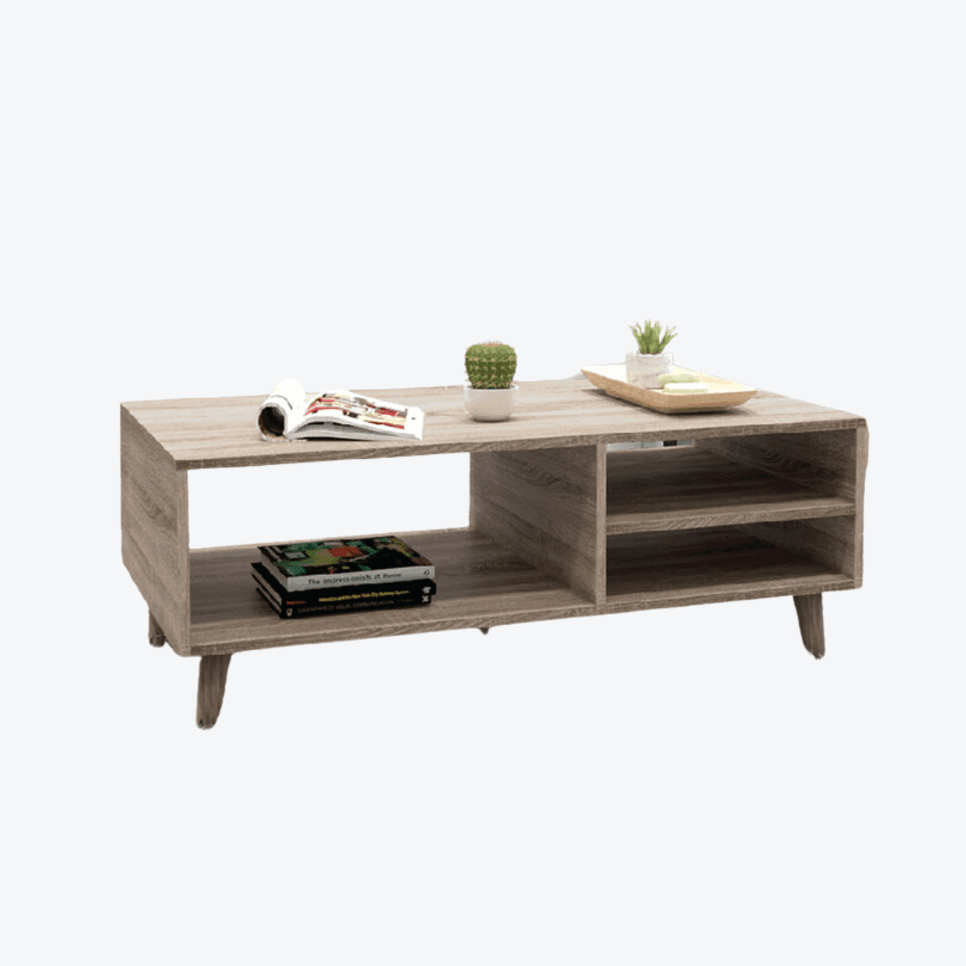 Modern Solid Wood Coffee Table - Rustic Farmhouse Living Room Furniture for Home Decor | Perfect for Living Room, Lounge, Office & Small Spaces