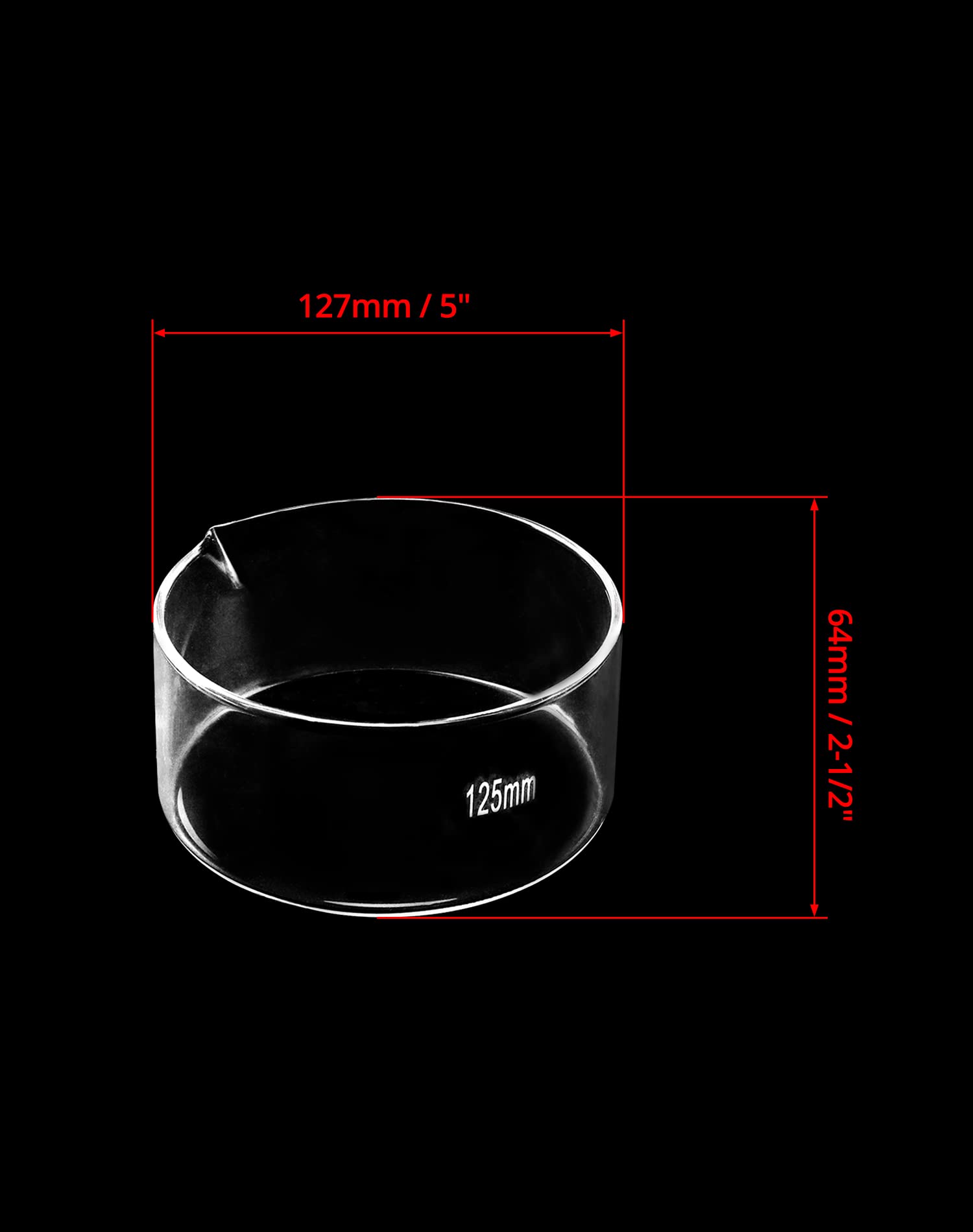 QWORK 500ml Crystallizing Dishes, 2 Pack Borosilicate 3.3 Glass Lab Dishes with Flat Bottom, Spout & Heavy Rim - for Chemistry Experiments, Science Classrooms, Home DIY Projects & Kitchen Use