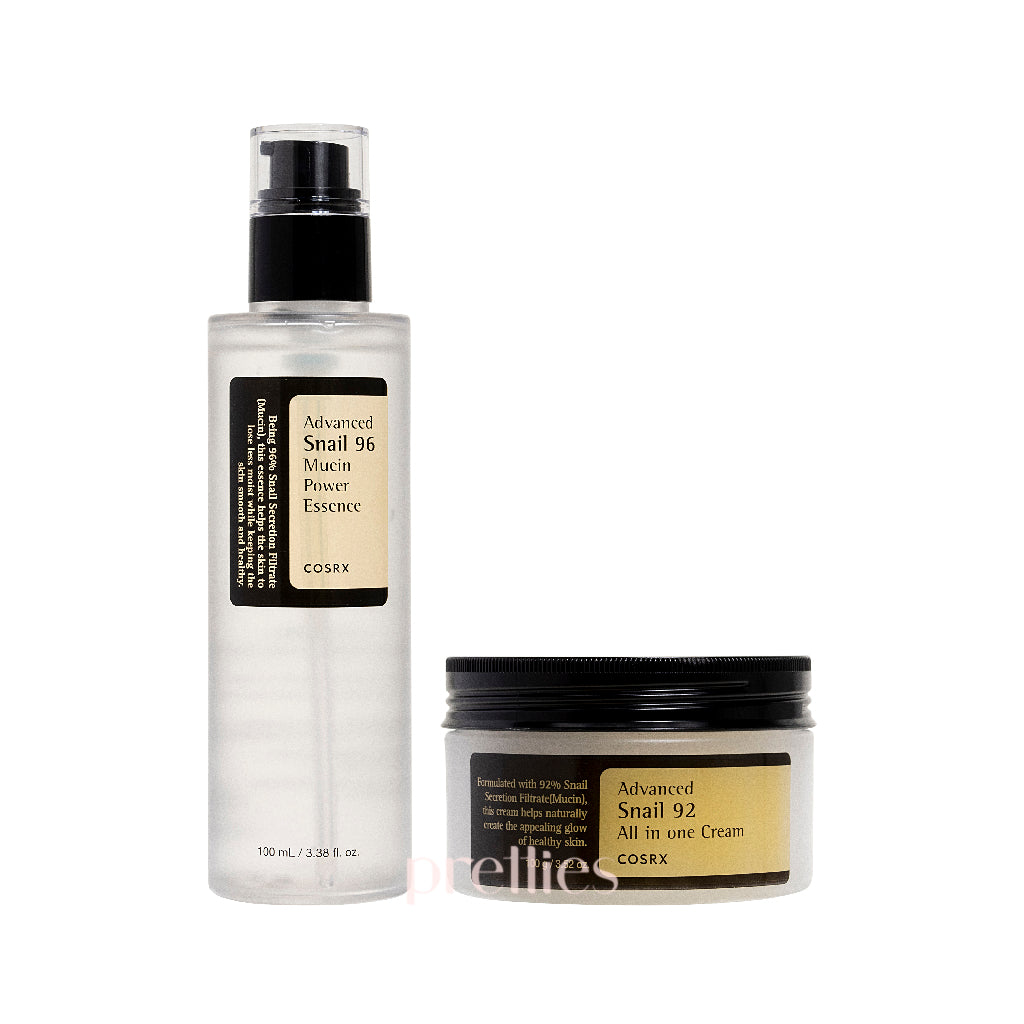 COSRX Advanced Snail 92 All in One Cream & 96 Mucin Power Essence Set - Korean Skincare Duo for Hydration & Anti-Aging | Perfect for Dry Skin & Night Routine