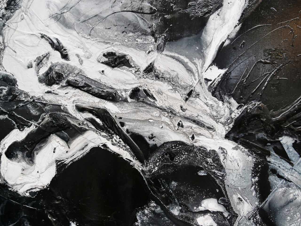 200cm x 120cm Black White Textured Abstract Canvas Wall Art - Modern Large Painting for Living Room, Bedroom & Office Decor