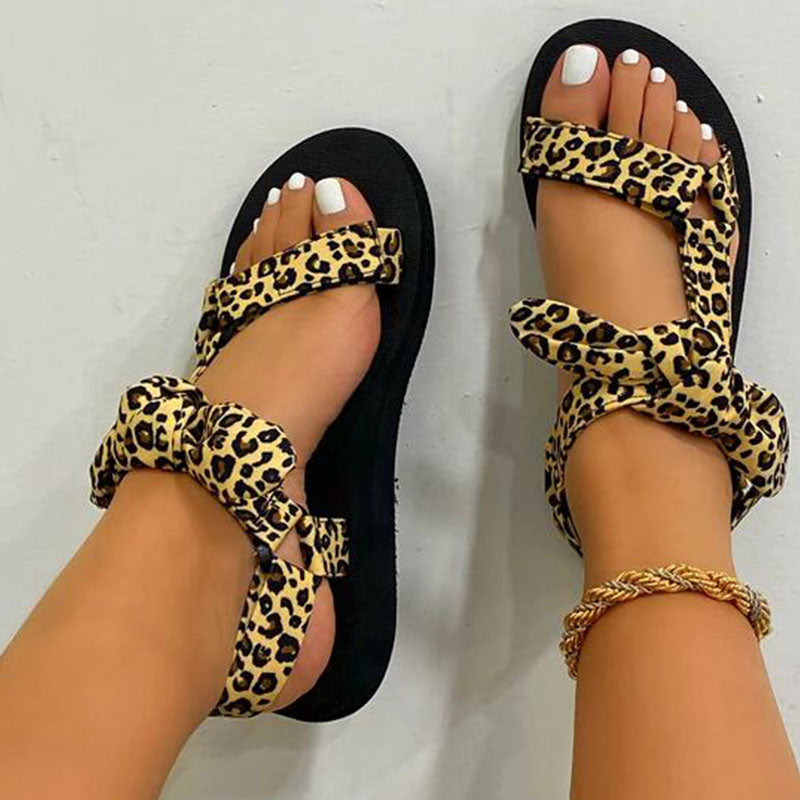 Lattice Bow Flat Sandals for Women - Comfortable Summer Casual Shoes - Perfect for Beach, Wedding, and Outdoor Activities
