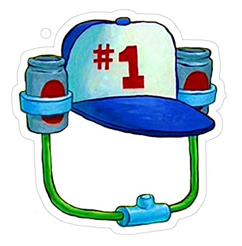 Spongebob Number One Hat Decal Sticker - Waterproof Vinyl Stickers for Cars, Trucks, Laptops, Windows & Walls - Perfect for Car Decoration, Laptop Customization & Home Decor