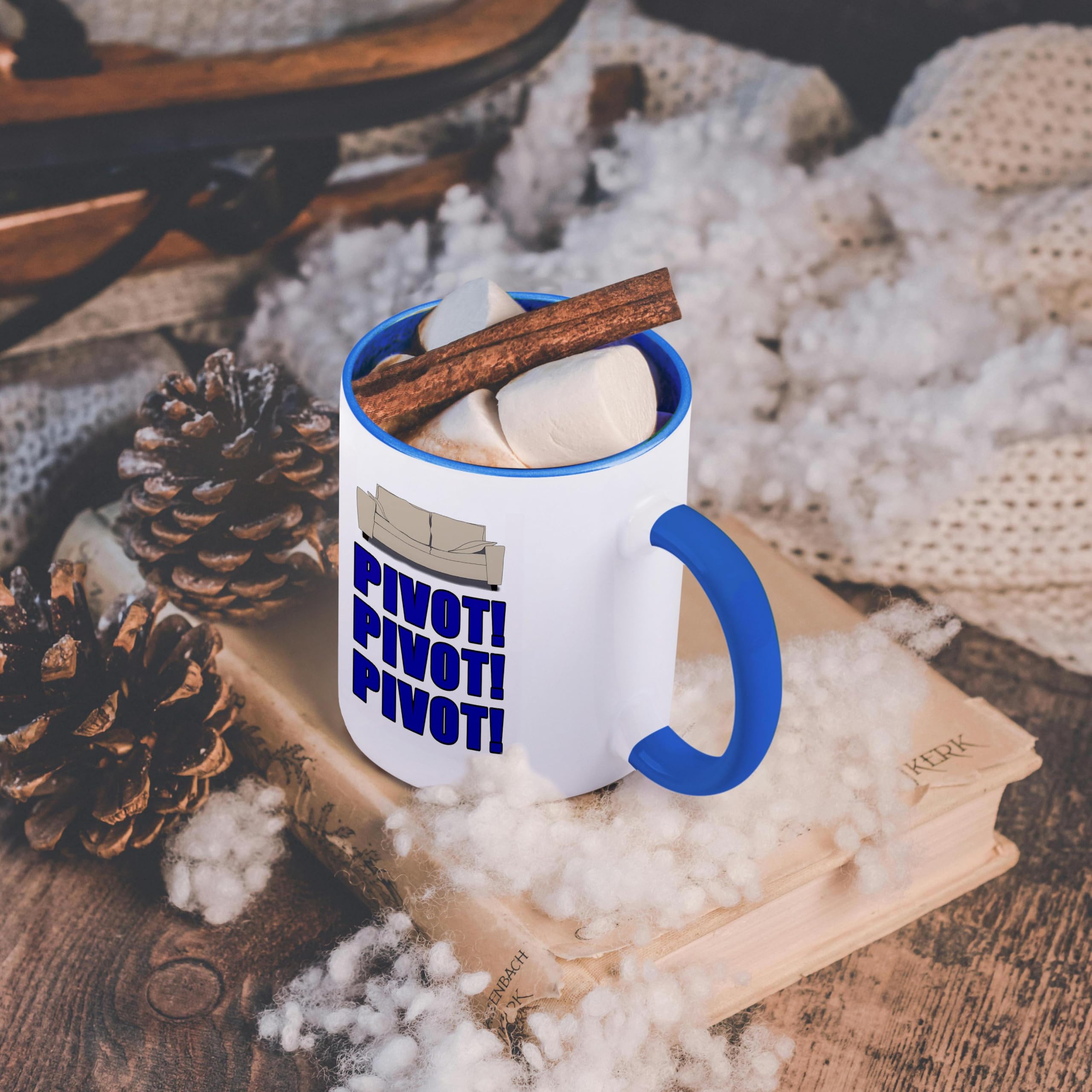 3D Rose Pivot Ceramic Coffee Mug - Blue and White Design - Perfect for Home, Office & Gifts