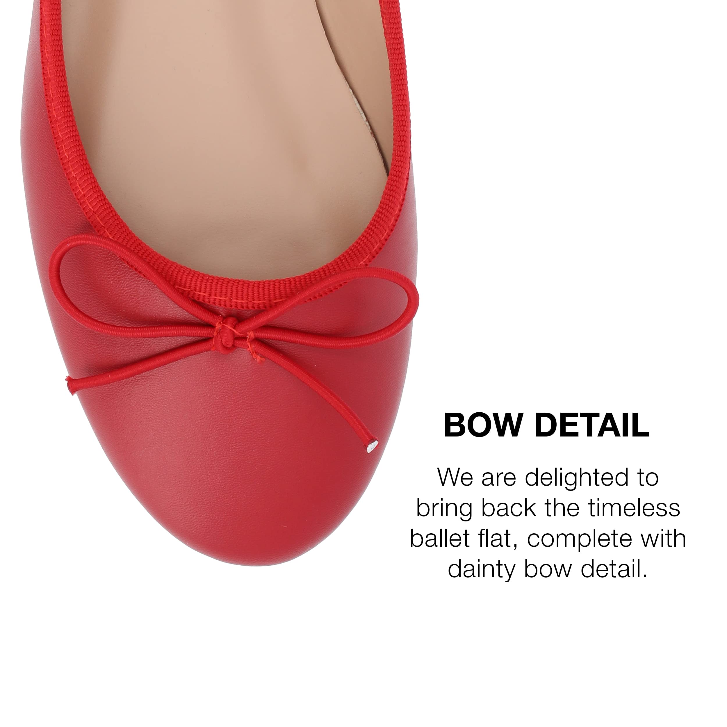 Journee Collection Women's Vika Slip On Round Toe Ballet Flats - Comfortable Dress Shoes for Women - Red Size 11 - Perfect for Work, Office & Casual Outfits