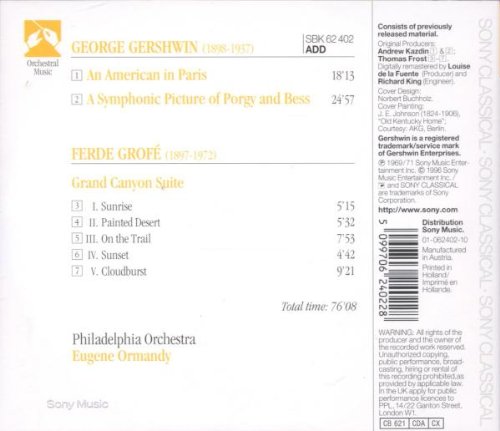 American in Paris - Porgy and Bess Jazz Music CD | Classic Broadway Soundtrack for Relaxation & Dinner Parties