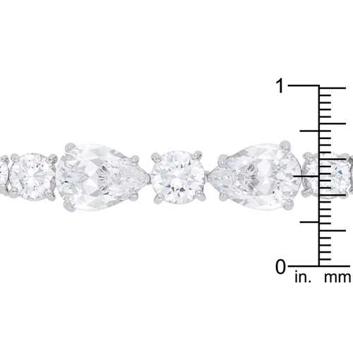 Elegant Pear & Round Cubic Zirconia Tennis Bracelet for Women - Dainty Sparkling Jewelry Gift for Anniversary, Wedding, Party & Special Occasions