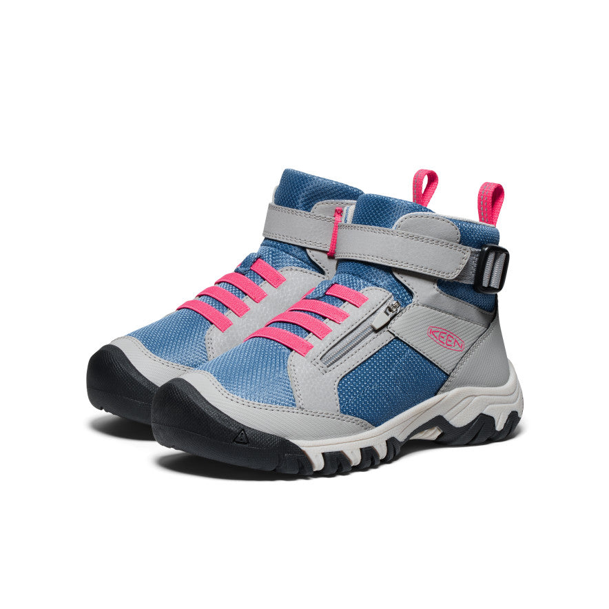 Big Kids' Targhee Boundless Hiking Boots - Alloy/Rouge Red | Waterproof & Durable Outdoor Shoes for Boys & Girls | Perfect for Trail Hiking, Camping & Backpacking Adventures
