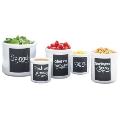 White Melamine Round Write-On Jar - 16 oz, 4