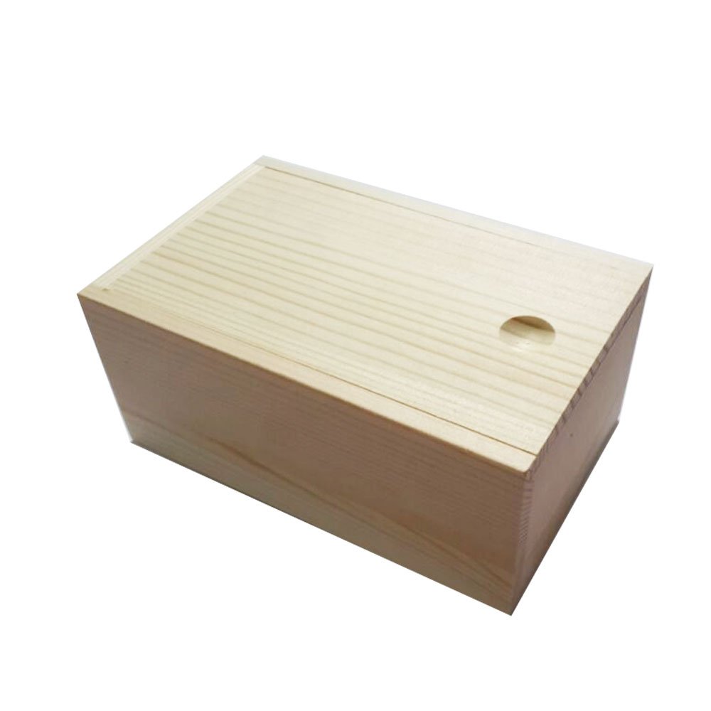 Unfinished Wooden Storage Box with Sliding Lid - Handmade Rustic Organizer for Home, Office & Craft Supplies | Perfect for Jewelry, Keepsakes & DIY Projects