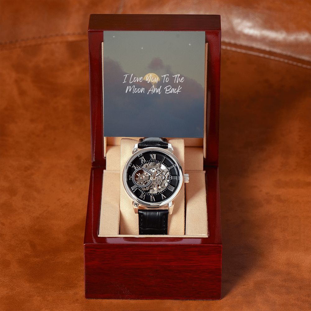 Stylish Openwork Men's Watch - Water Resistant Gift for Husband, Boyfriend or Fiancé - Perfect for Anniversaries, Birthdays & Special Occasions