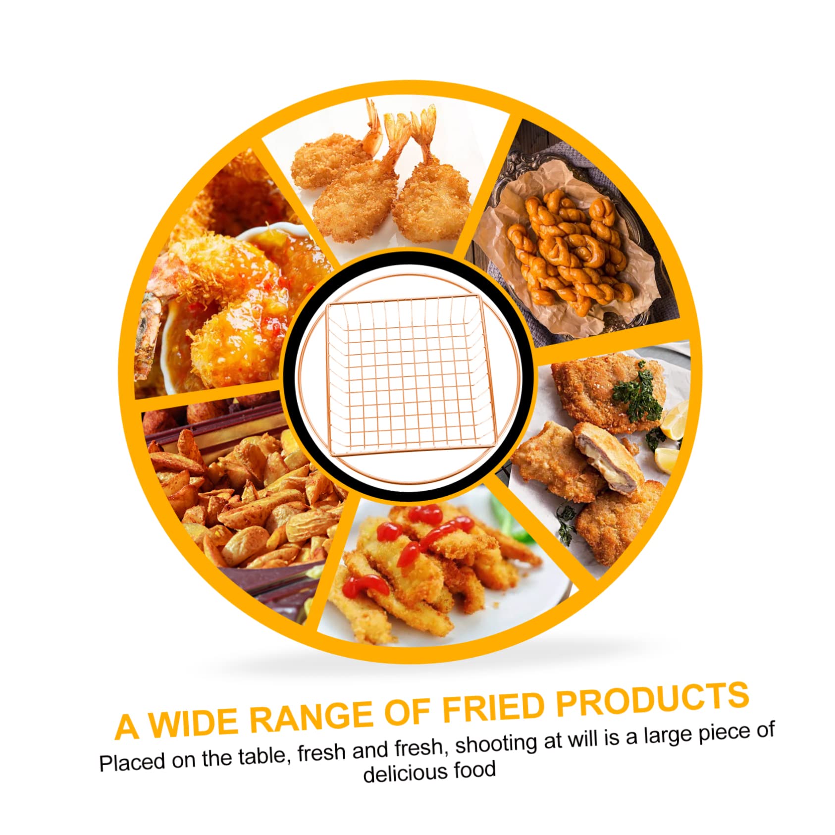 HEMOTON Mini Deep Fryer Basket Set - Square & Round Wire Food Strainer Baskets for Fast Food Serving, Durable Storage, and Steaming | Perfect for Restaurants, Food Trucks, and Home Kitchen Use