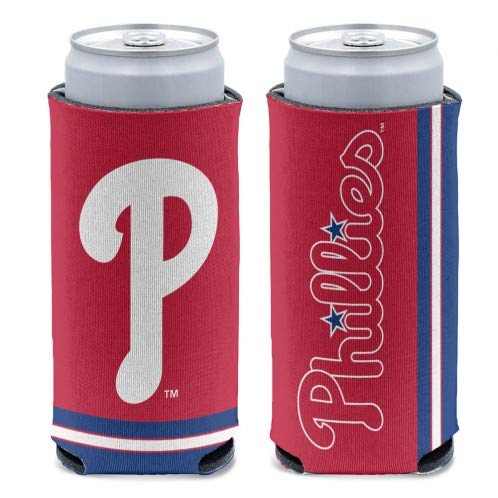 MLB Phillies Slim Can Cooler - Team Colors for Beer & Soda