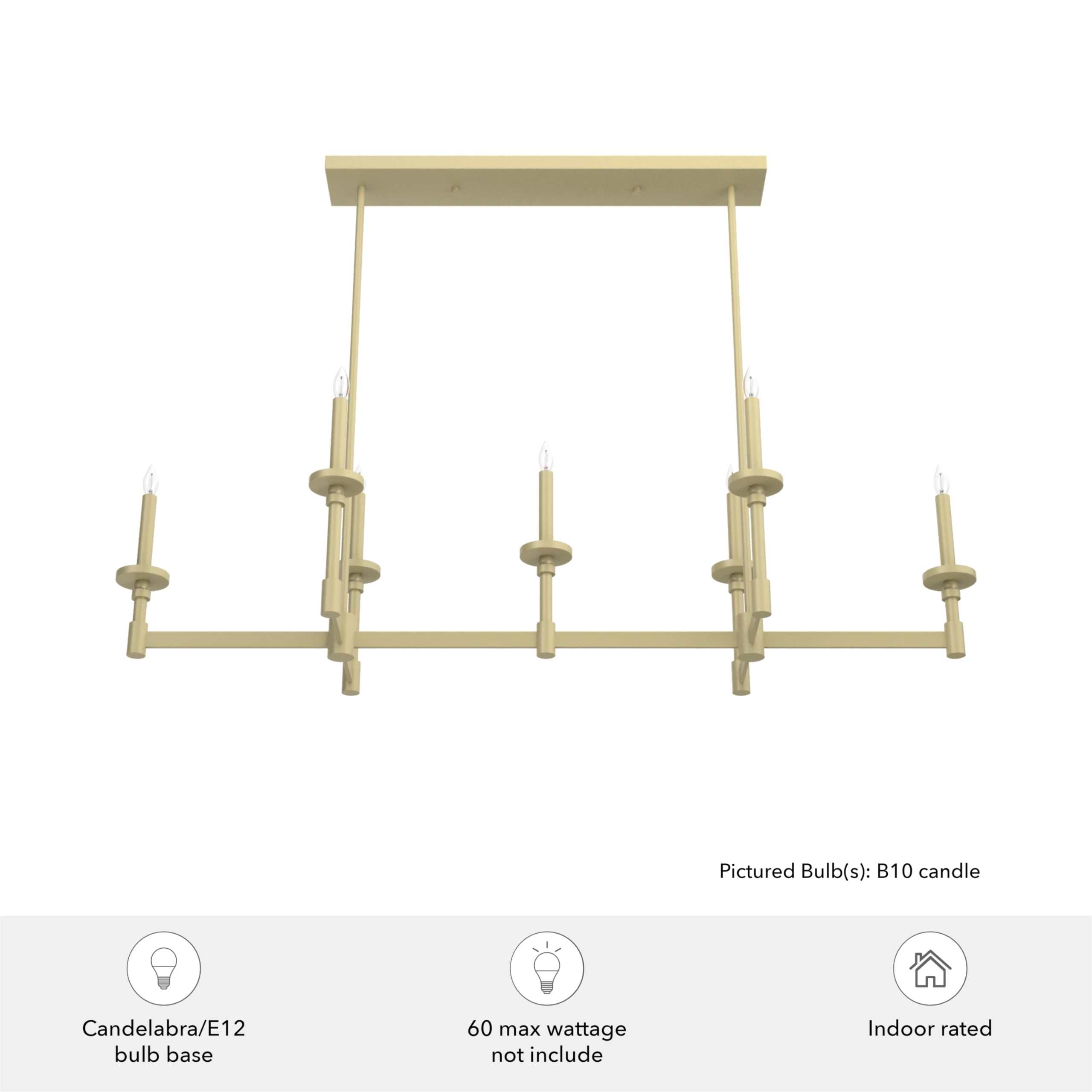 Hunter Fan Company 19055 Briargrove Modern Brass Chandelier - Elegant Ceiling Light Fixture for Living Room, Dining Room & Bedroom Decor