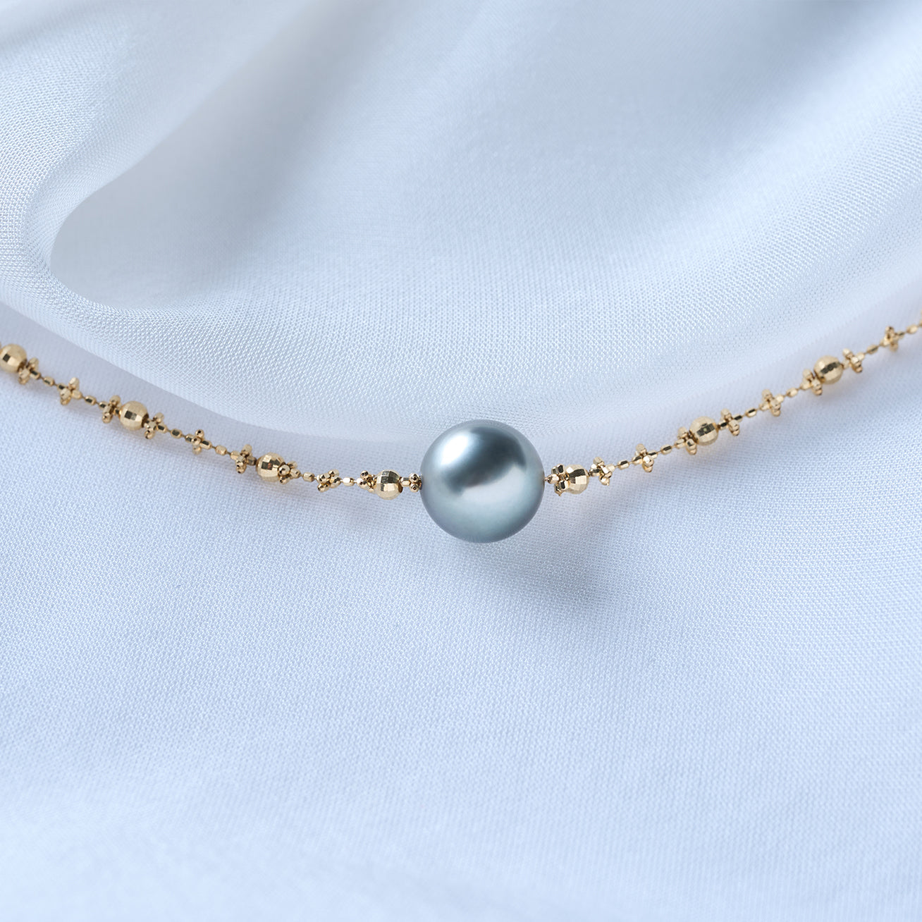 18K Solid Gold Tahitian Pearl Bracelet for Women - Elegant Handmade Jewelry Gift for Birthday, Anniversary & Special Occasions (KB00052)
