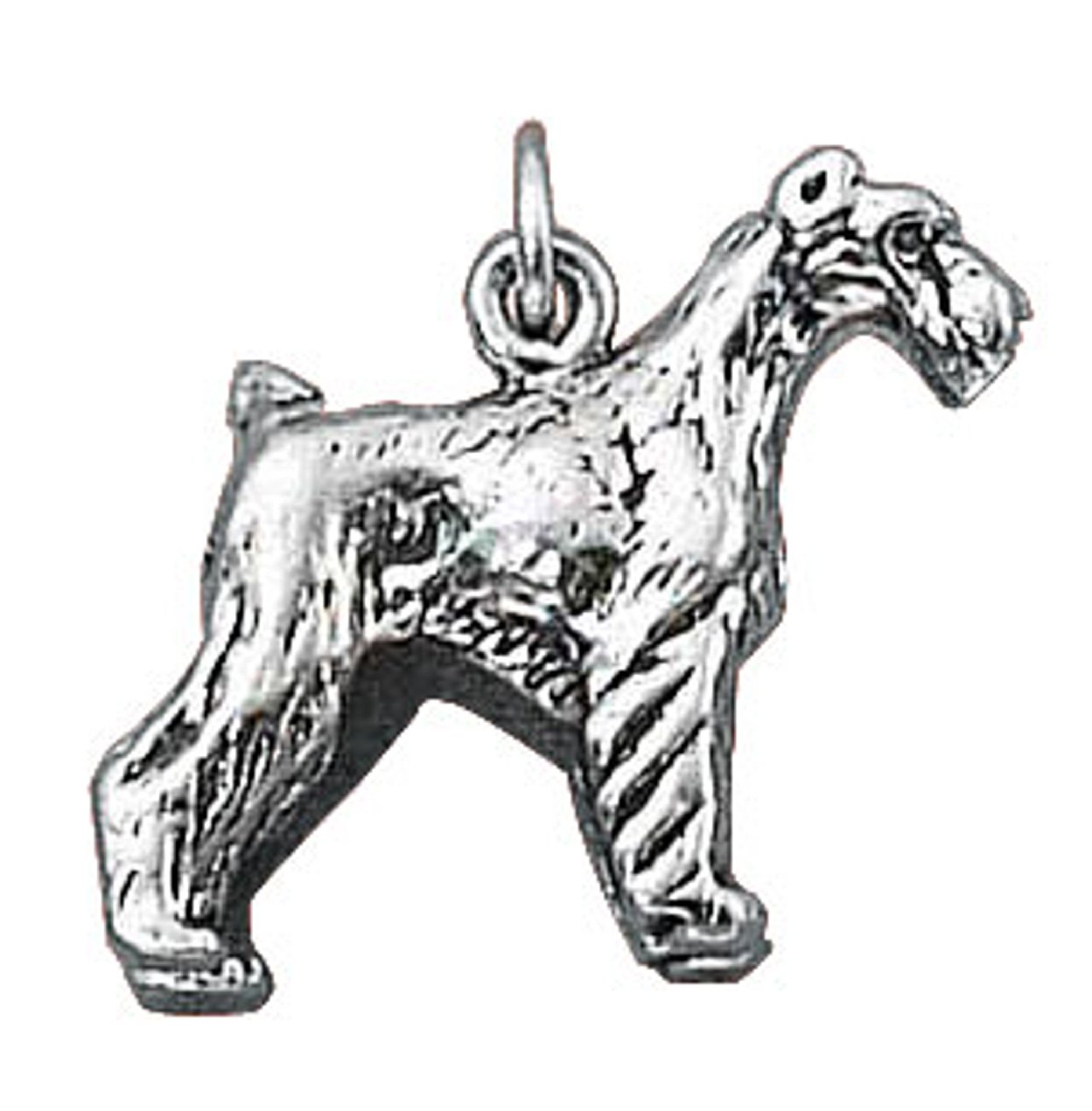 Sterling Silver 1.5mm Box Chain Necklace with 3D Schnauzer Dog Pendant - Unisex Jewelry for Men & Women - Perfect Gift for Dog Lovers, Pet Owners & Special Occasions