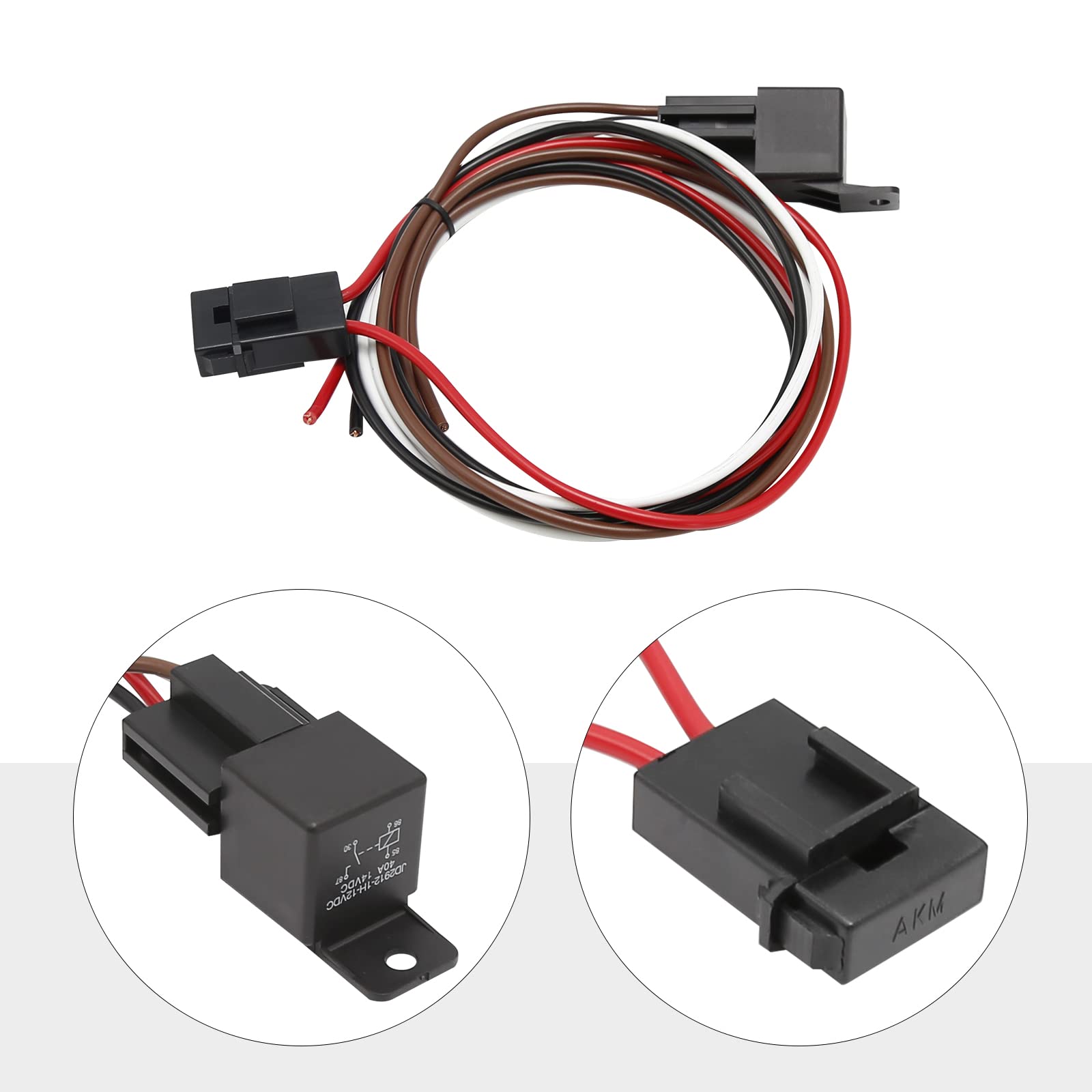 Dual Electric Cooling Fan Wire Harness Kit with 50 AMP Relay - 185°F On/165°F Off Thermostat - Universal Radiator Fan Relay Kit for Car & Truck Cooling Systems - Perfect for Engine Overheating Protection & Performance Upgrades