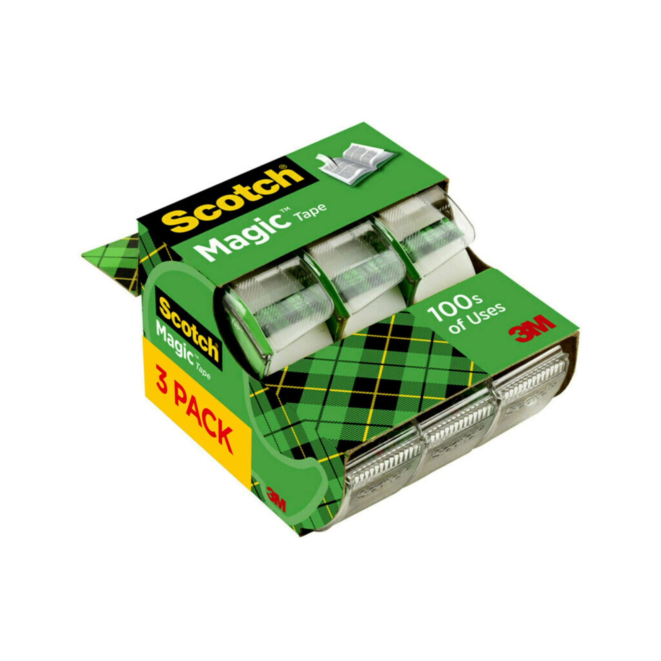 Scotch Magic Tape - 3 Rolls, 3/4 x 300 Inches - Invisible & Clear Adhesive Tape for Repairing, Sealing & Crafting - Perfect for Office, School & Home Use