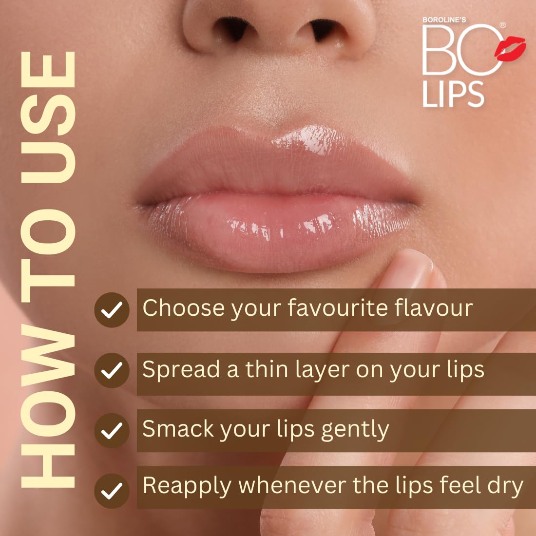BOROLINE Bo Lips Nourishing Lip Balm - Strawberry, Vanilla & Chocolate Flavored with Natural Almond Oil - Pack of 3 for Soft Glossy Lips | Perfect for Daily Hydration, Winter Care & On-the-Go Lip Protection