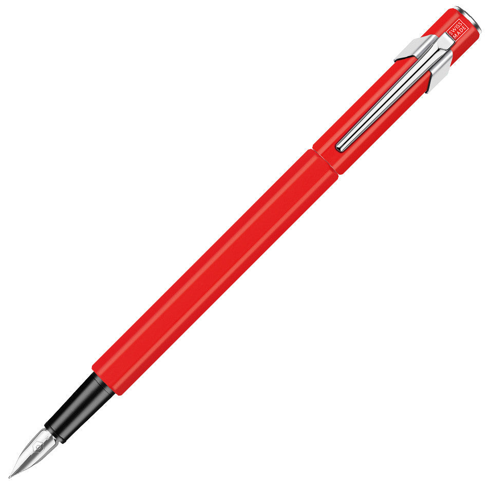 Premium Caran d'Ache 849 Metal Fountain Pen - Elegant Red Ink Writing Instrument for Professionals & Collectors | Perfect for Office, Journaling & Luxury Gift Giving