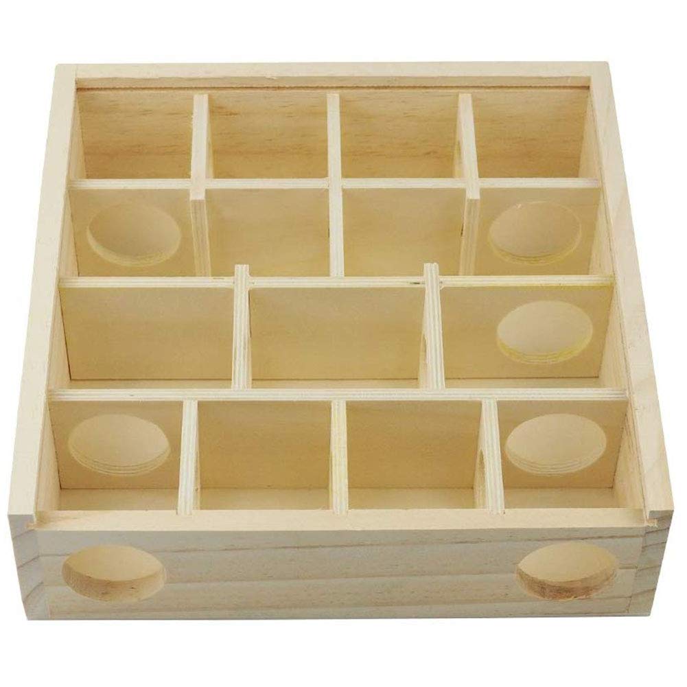 OMEM Wooden Hamster Maze & Hideout - Small Animal Cabin & Cage Accessories - Natural Pet Toys for Hamsters, Mice & Gerbils - Perfect for Cage Enrichment & Playtime Activities