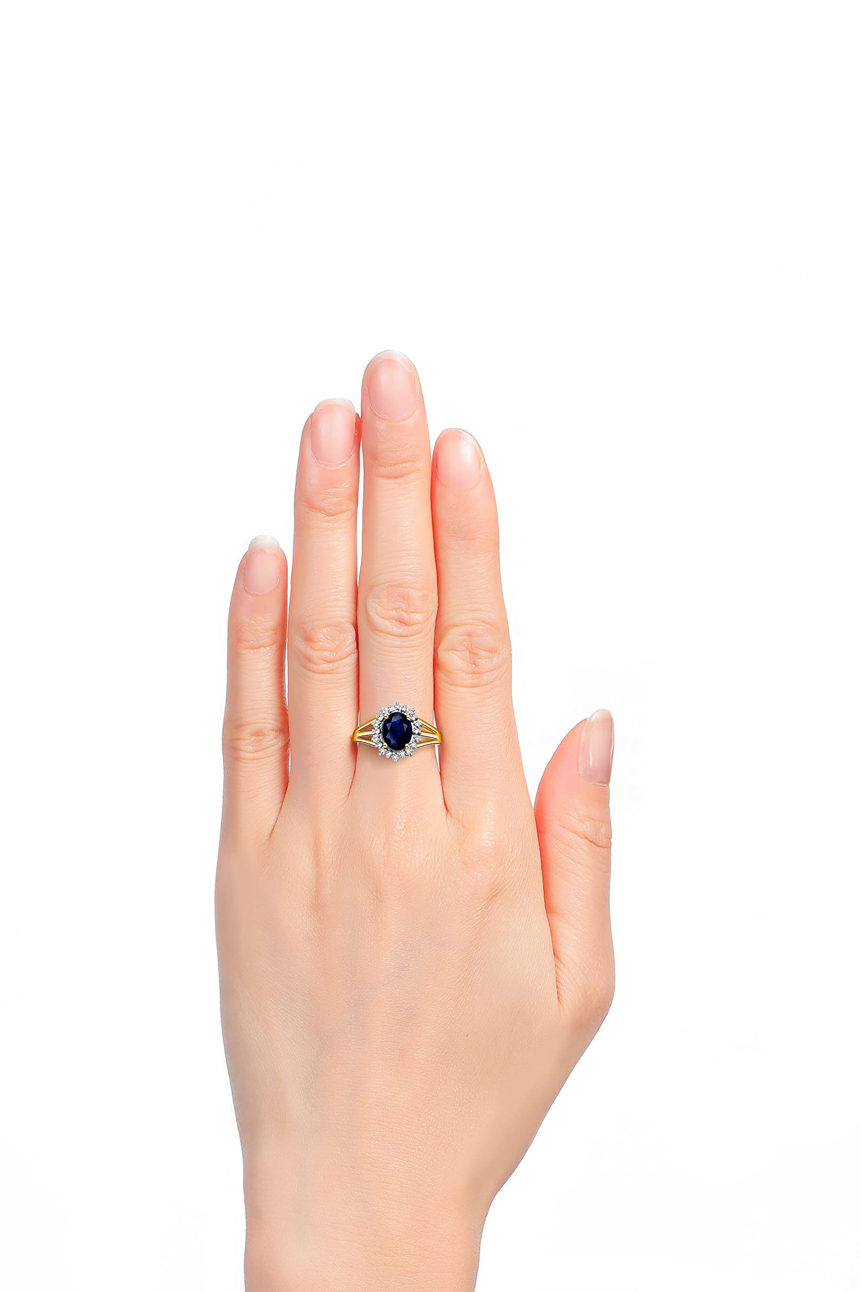 Rylos Women's Yellow Gold Plated Silver Princess Diana Ring & Pendant Set with 9X7MM Gemstone & Diamonds - Birthstone Jewelry for Friendship Gifts (Sizes 5-10) | Perfect for Anniversaries, Birthdays & Special Occasions